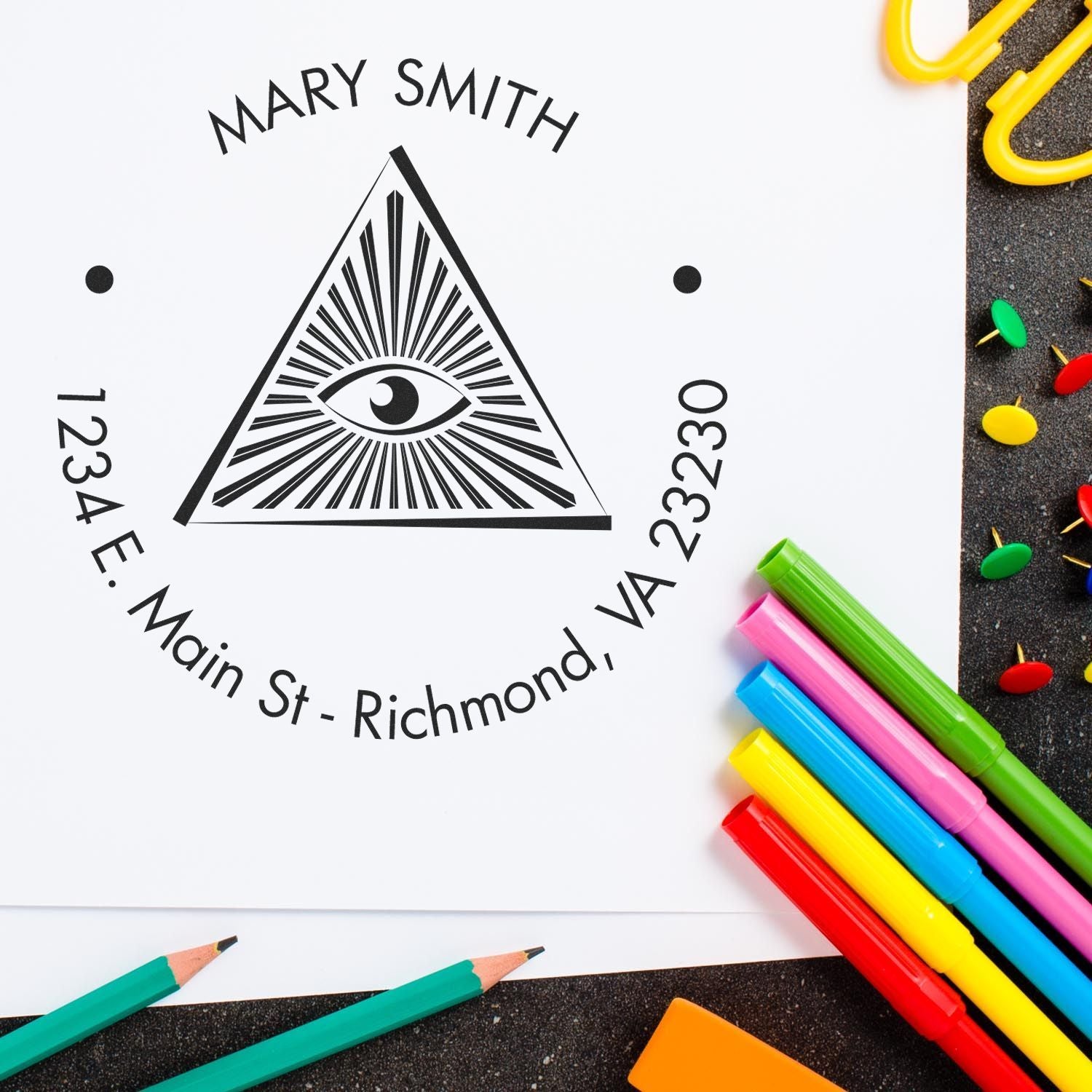 PSI Pre-Inked Elusive Masons Custom Made Envelope Stamper - Engineer Seal Stamps