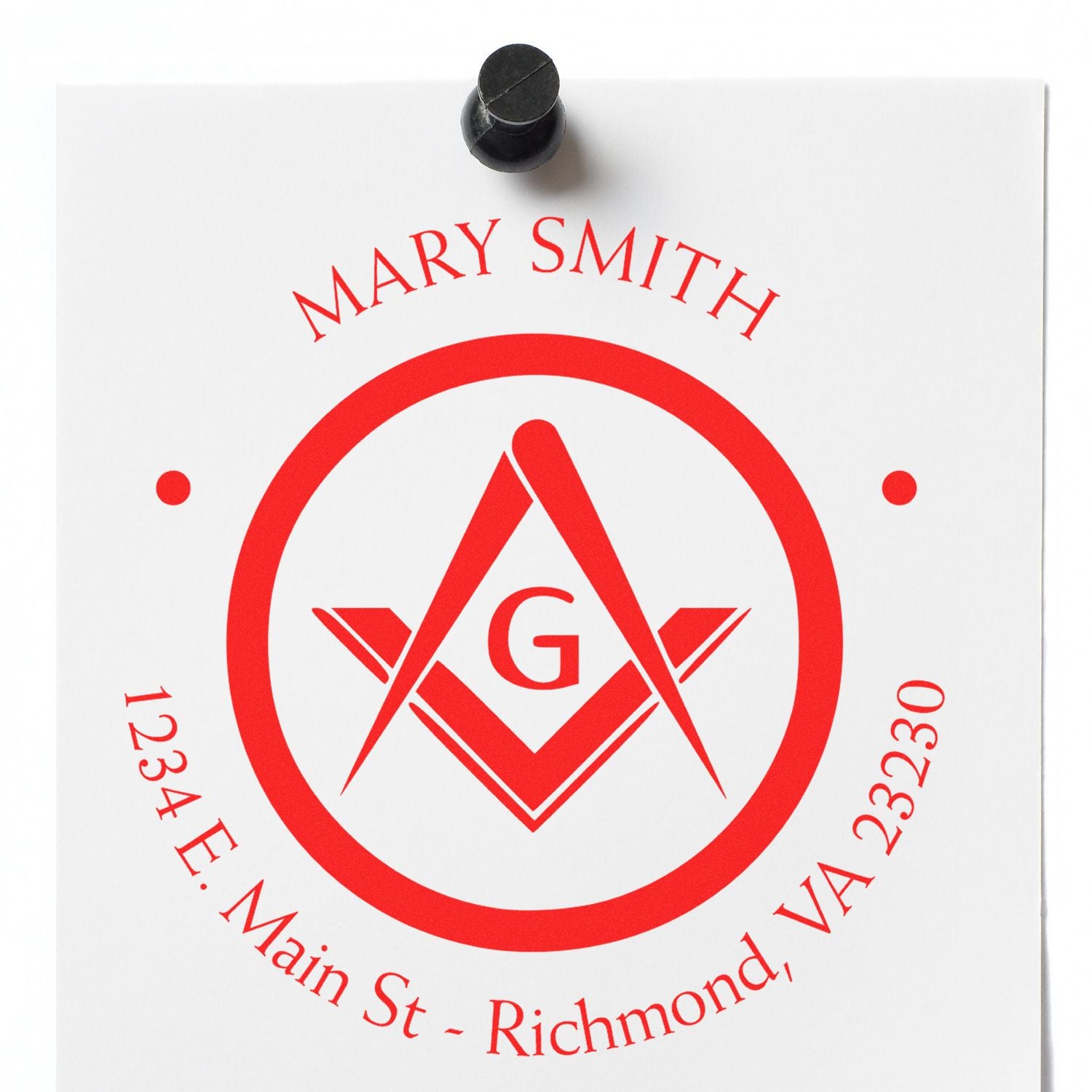 Wood Handle Strong Masons Custom Envelope Stamp