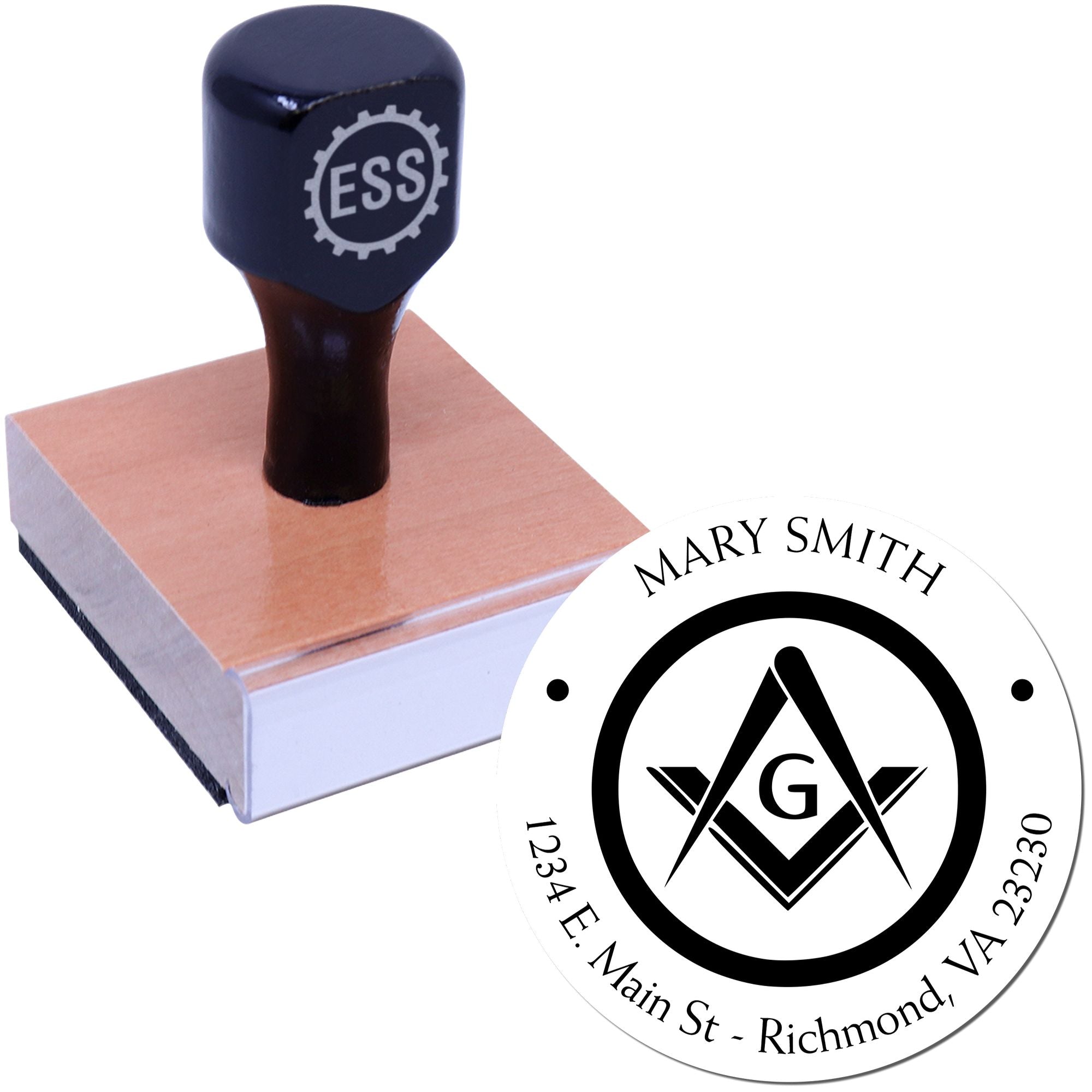 Wood Handle Strong Masons Custom Envelope Stamp