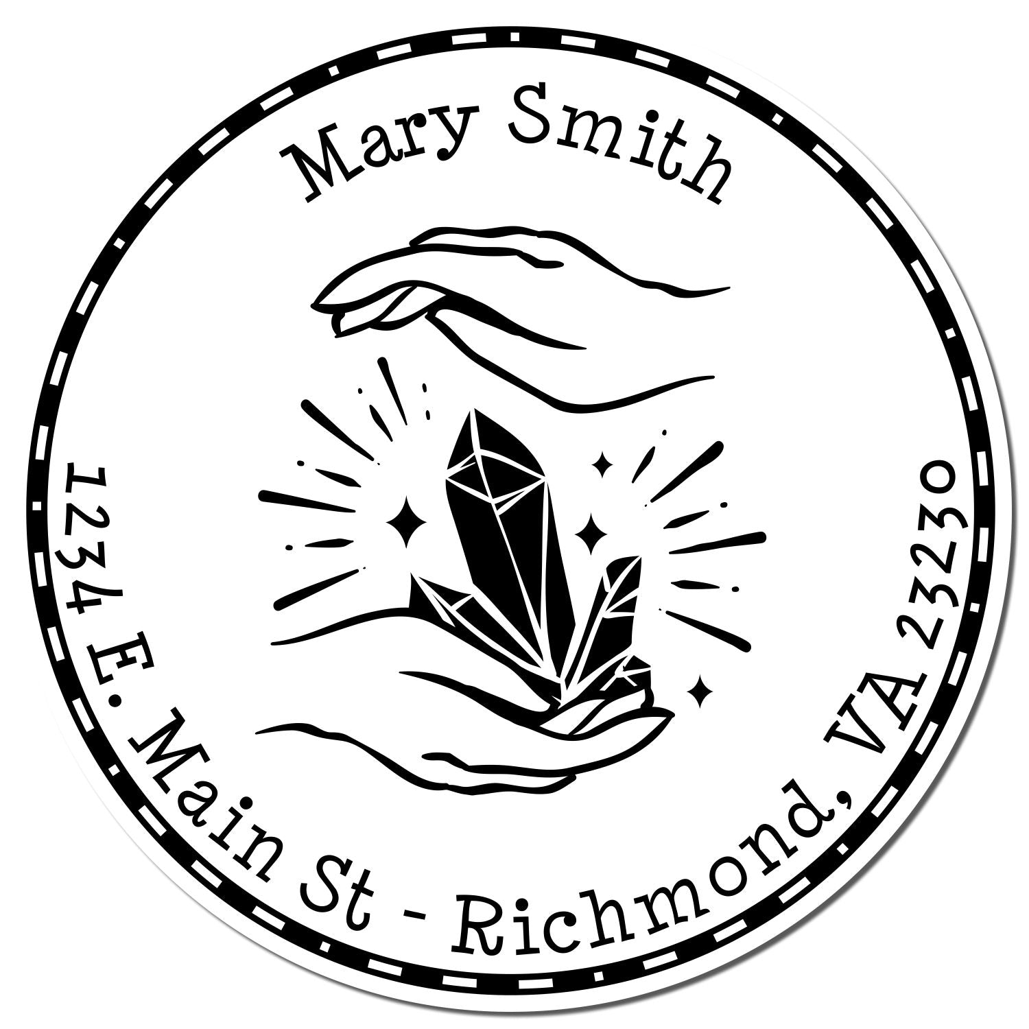 PSI Pre-Inked Healing Gems Custom Home Address Stamp - Engineer Seal Stamps