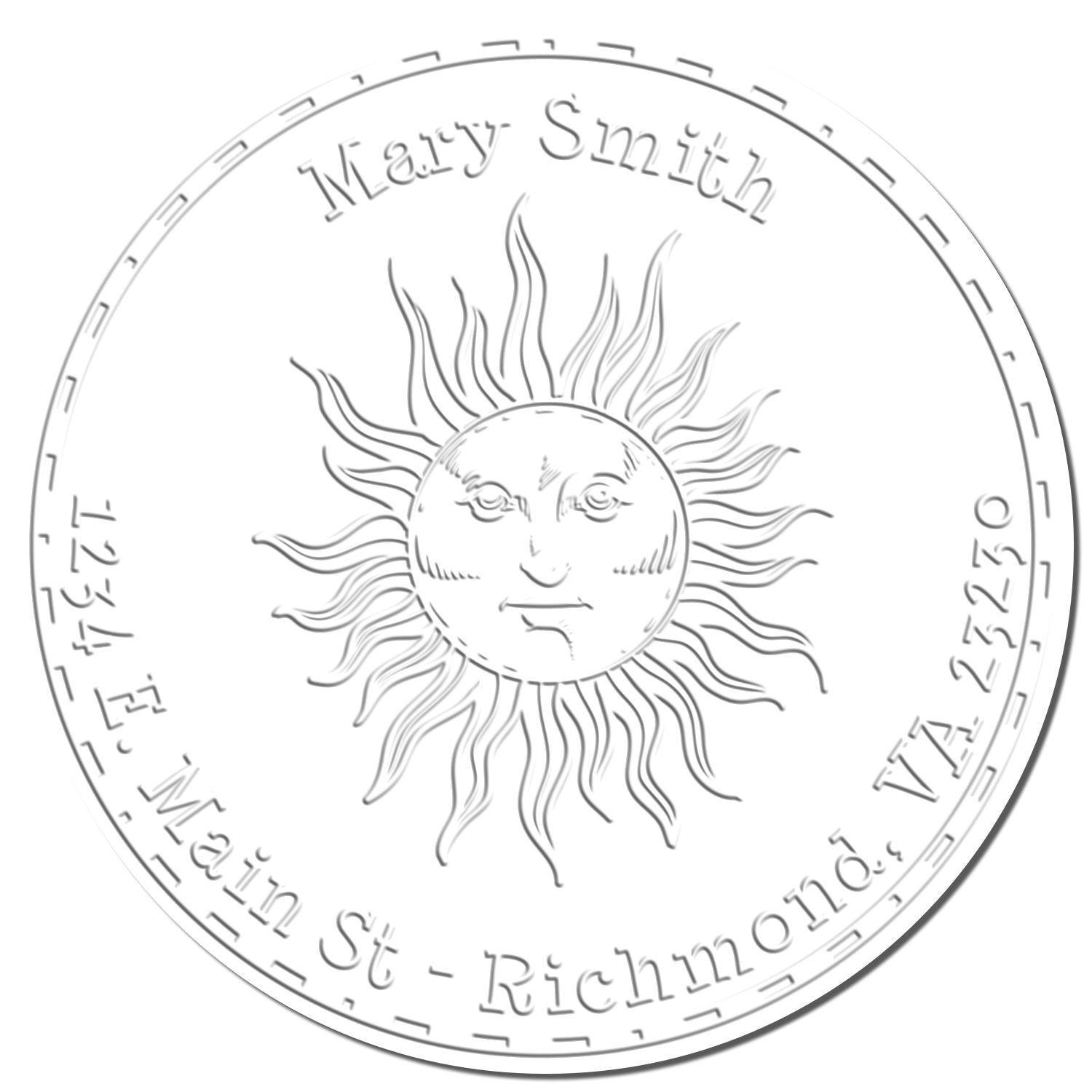 Soft Serene Sun Custom Mail Embosser