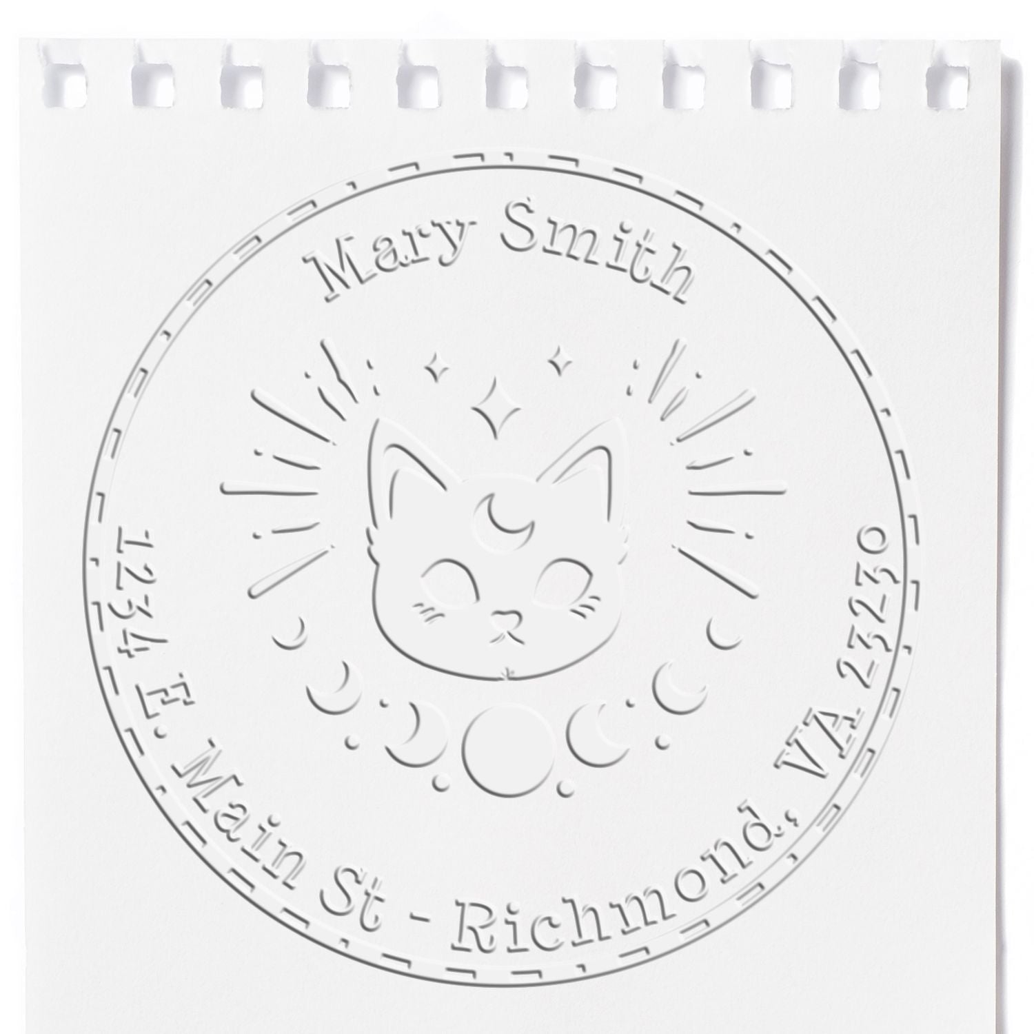 Soft Mystical Cat Custom Mail Embossing Seal