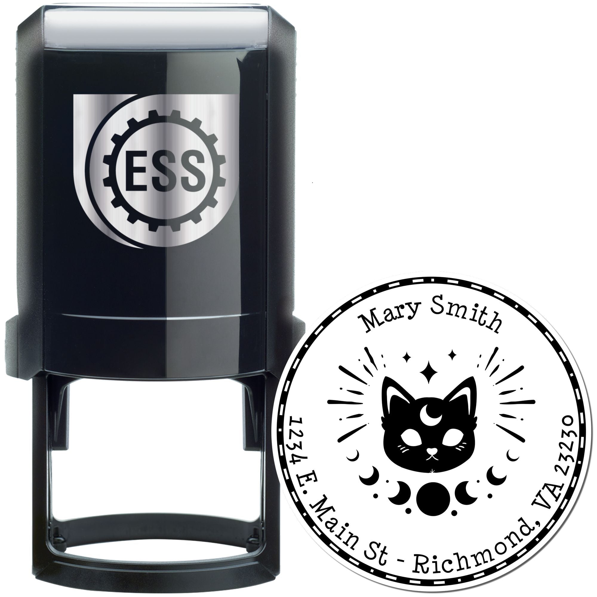 Self-Inking Mystical Cat Custom Made Home Stamp - Engineer Seal Stamps