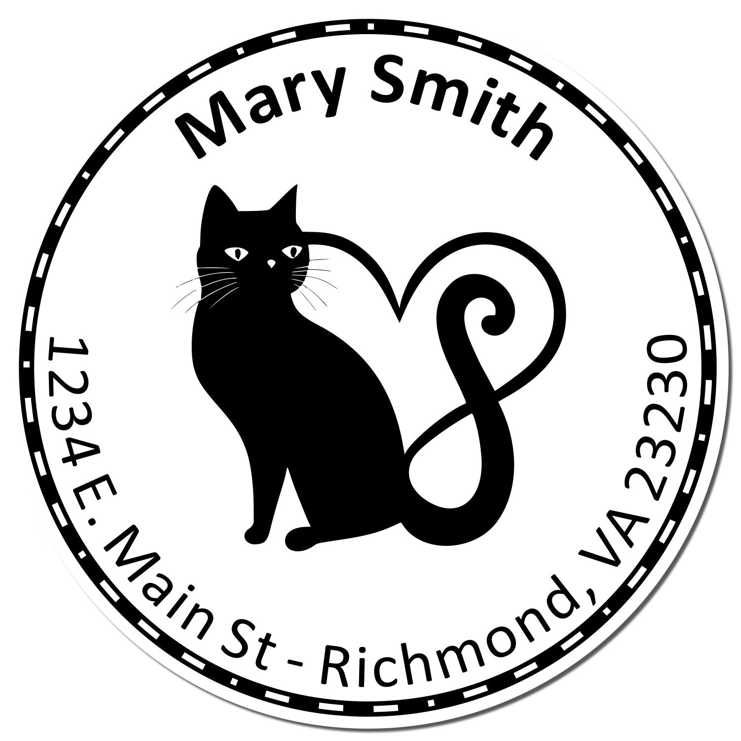 PSI Pre-Inked Kitten Love Personalized Name And Address Stamp - Engineer Seal Stamps