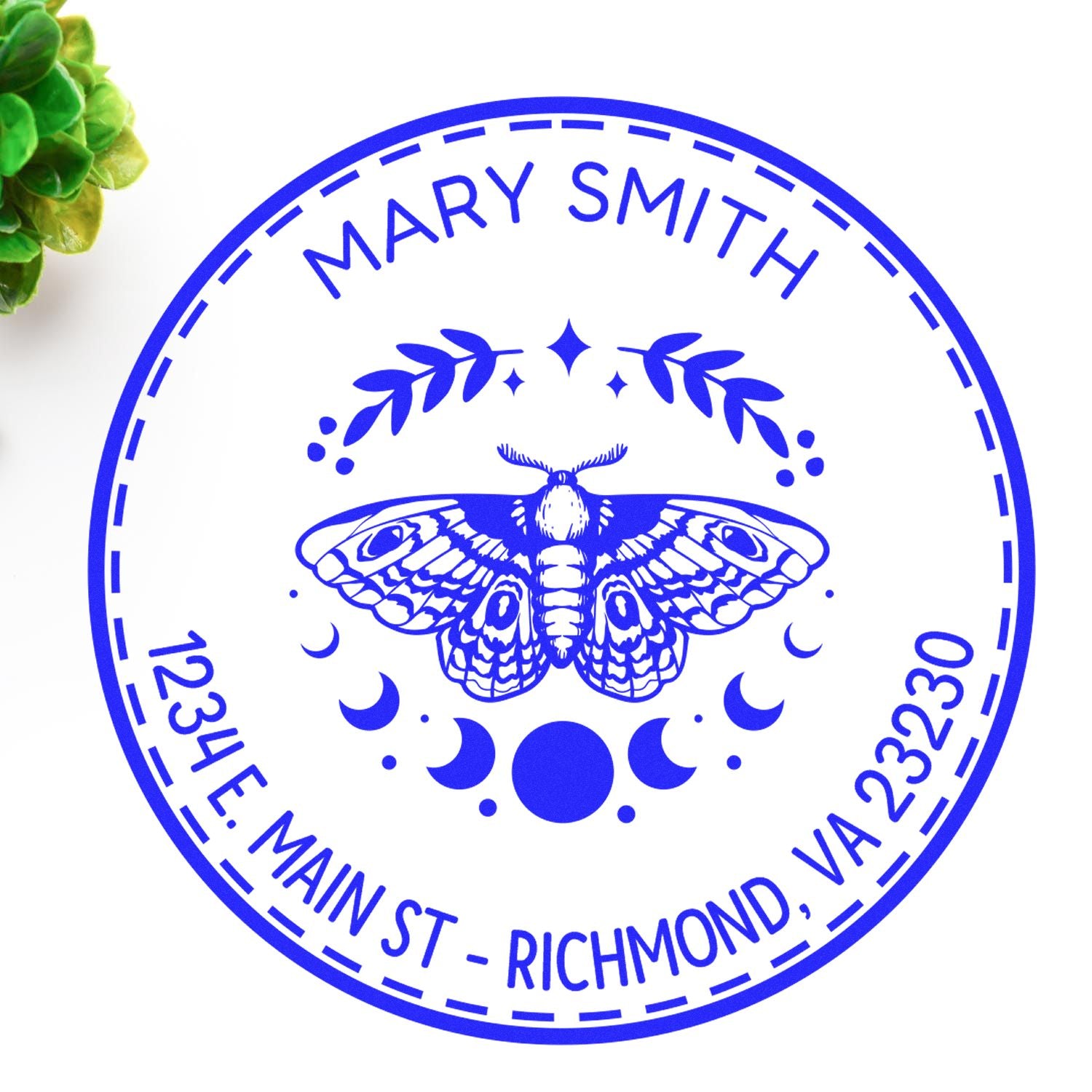 Self-Inking Transcendent Butterfly Customized Mailing Stamp - Engineer Seal Stamps