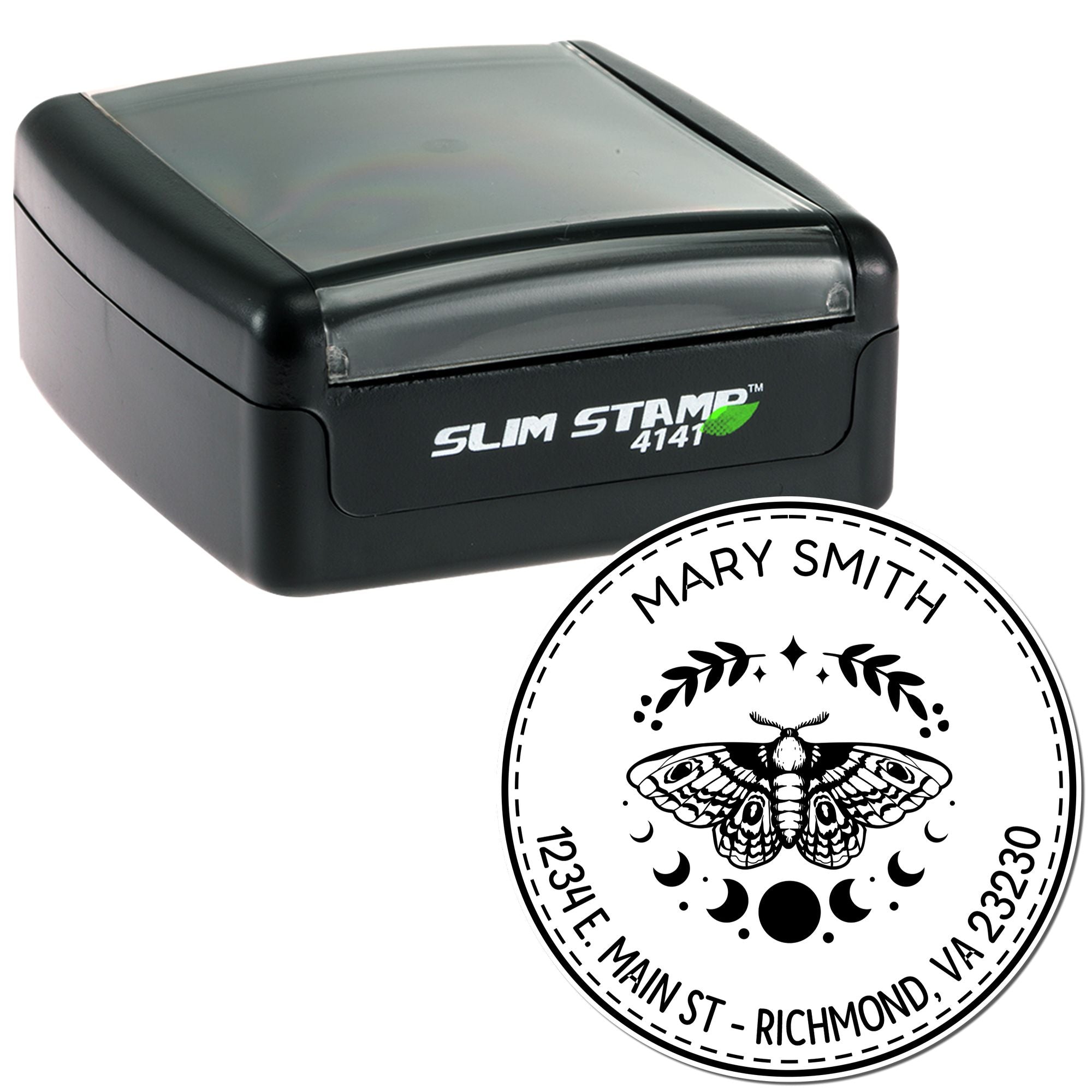 Portable Pre-Inked Transcendent Butterfly Personalized Name And Address Stamp - Engineer Seal Stamps