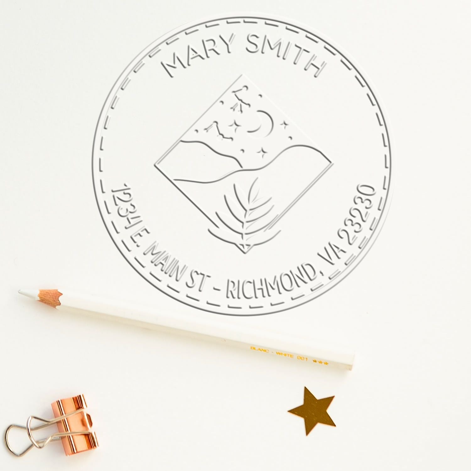 Soft Secretive Sky Personalized Envelope Embossing Stamp