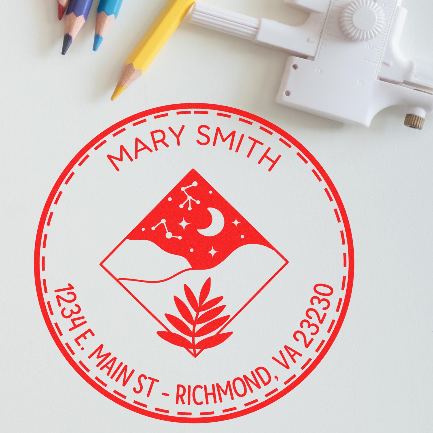 Self-Inking Secretive Sky Customized Address Stamp - Engineer Seal Stamps