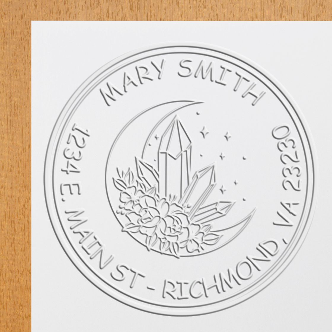 Soft Mysterious Moon Personalized Envelope Paper Embosser