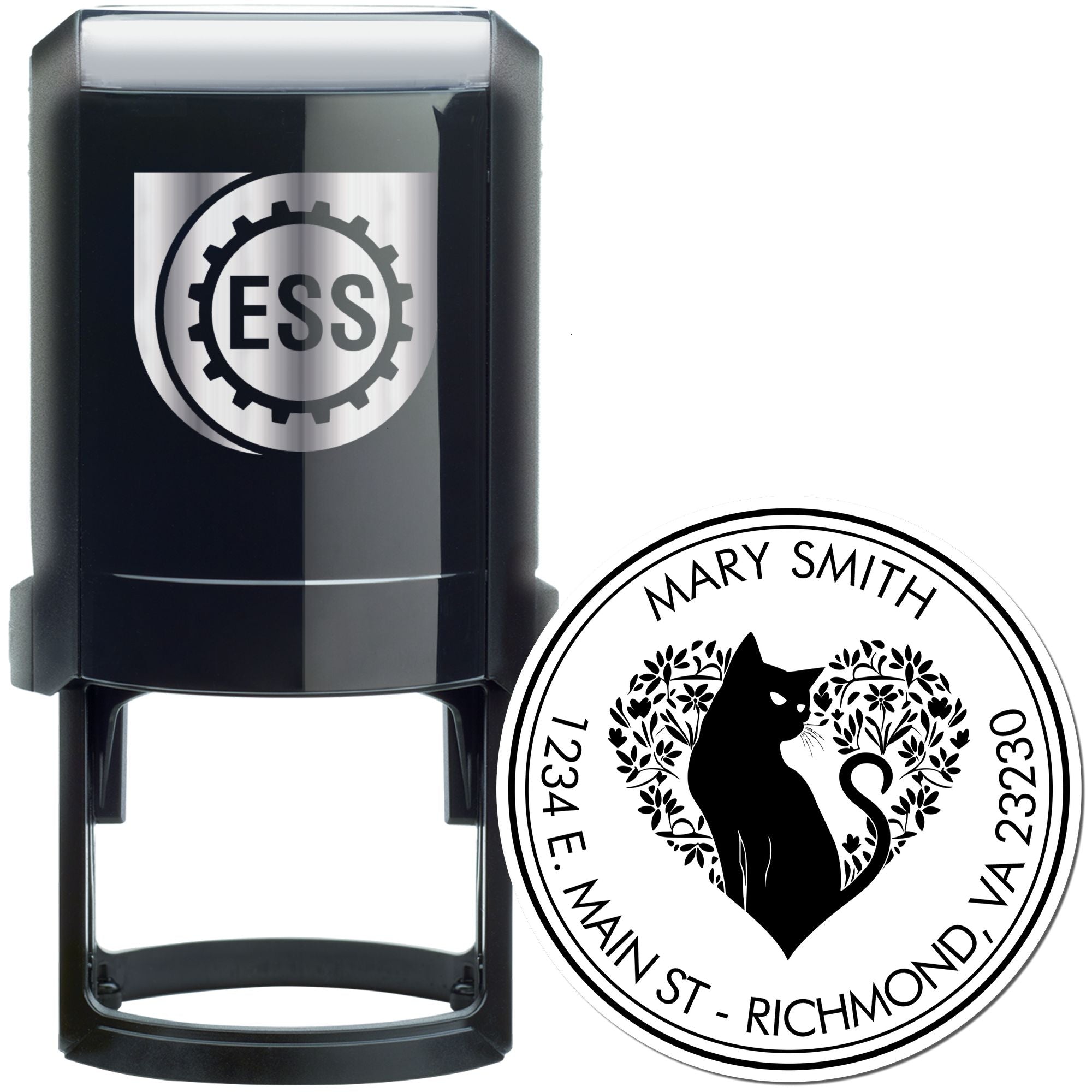 Self-Inking Puzzling Cat Personalized Home Stamp - Engineer Seal Stamps