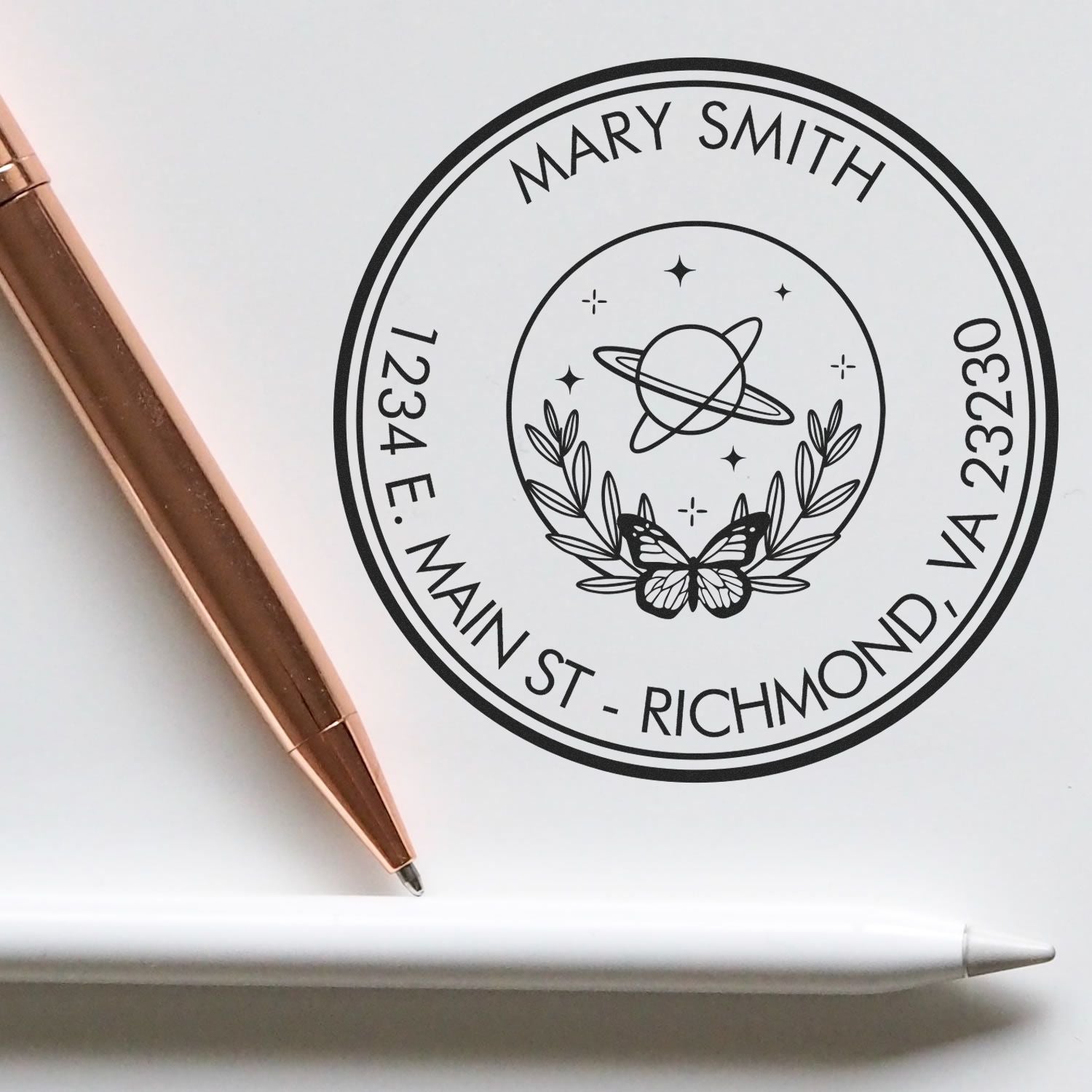 Portable Pre-Inked Symbolic Solar Personalized Name And Address Stamp - Engineer Seal Stamps