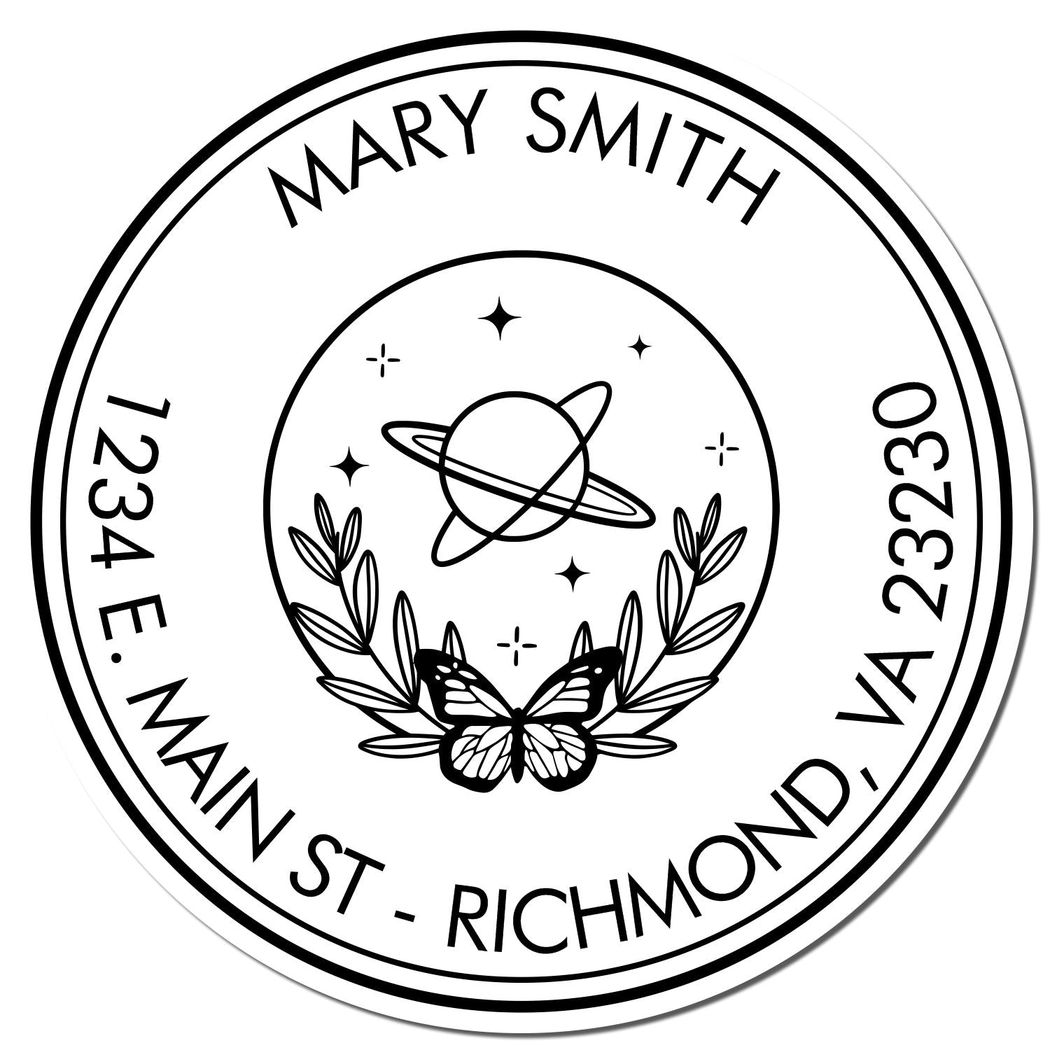 Self-Inking Symbolic Solar Customized Mailing Stamp - Engineer Seal Stamps