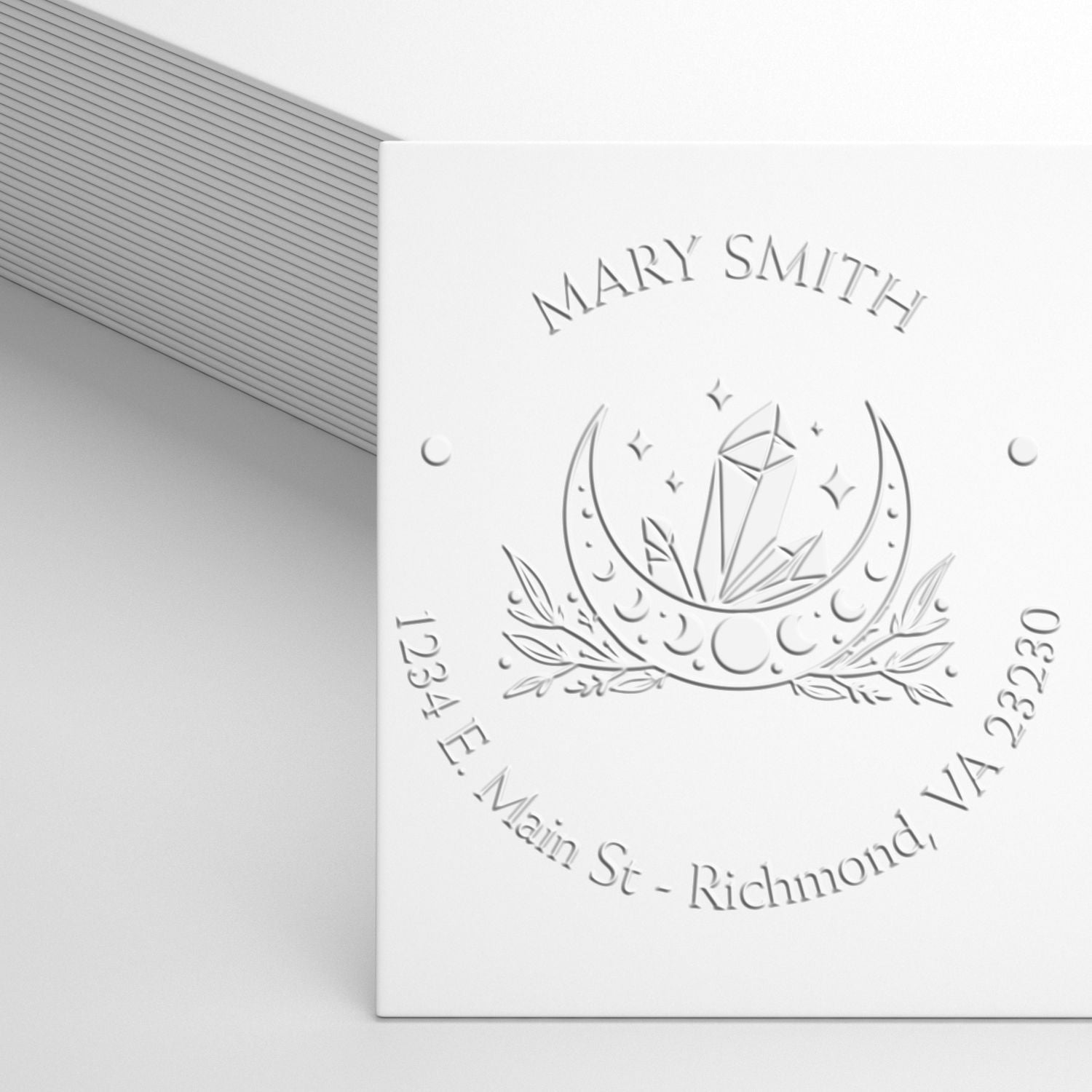 Soft Cryptic Moon Personalized Envelope Seal Press