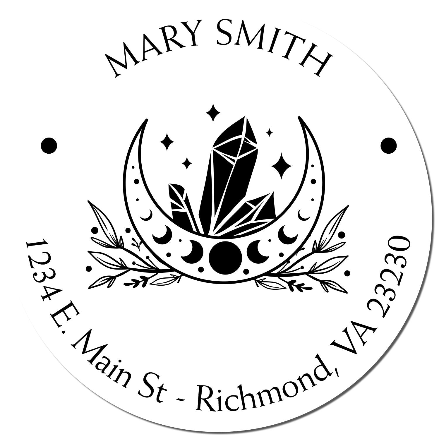 PSI Pre-Inked Cryptic Moon Personalized Mailing Stamp - Engineer Seal Stamps