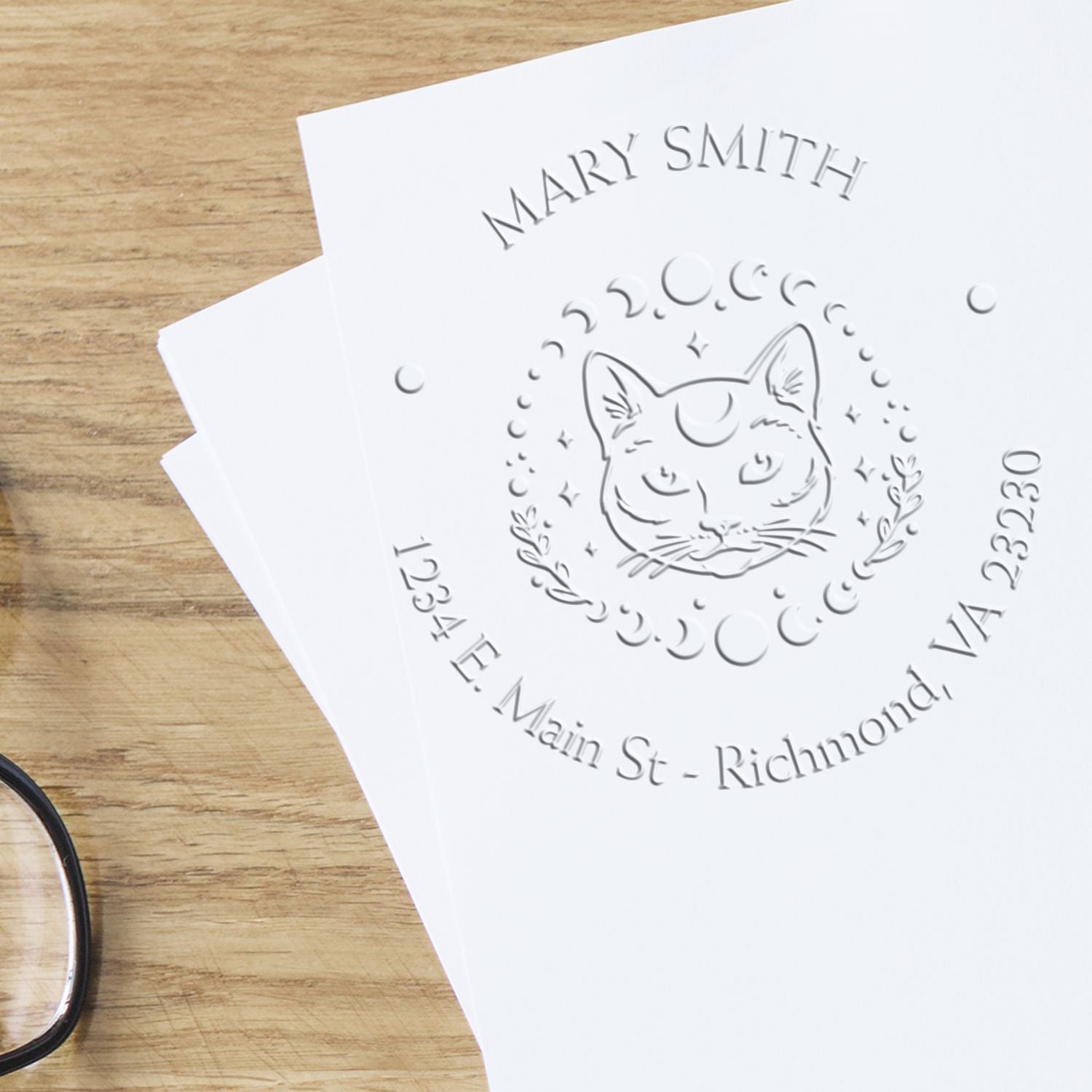 Soft Supernatural Cat Custom Envelope Embossing Seal