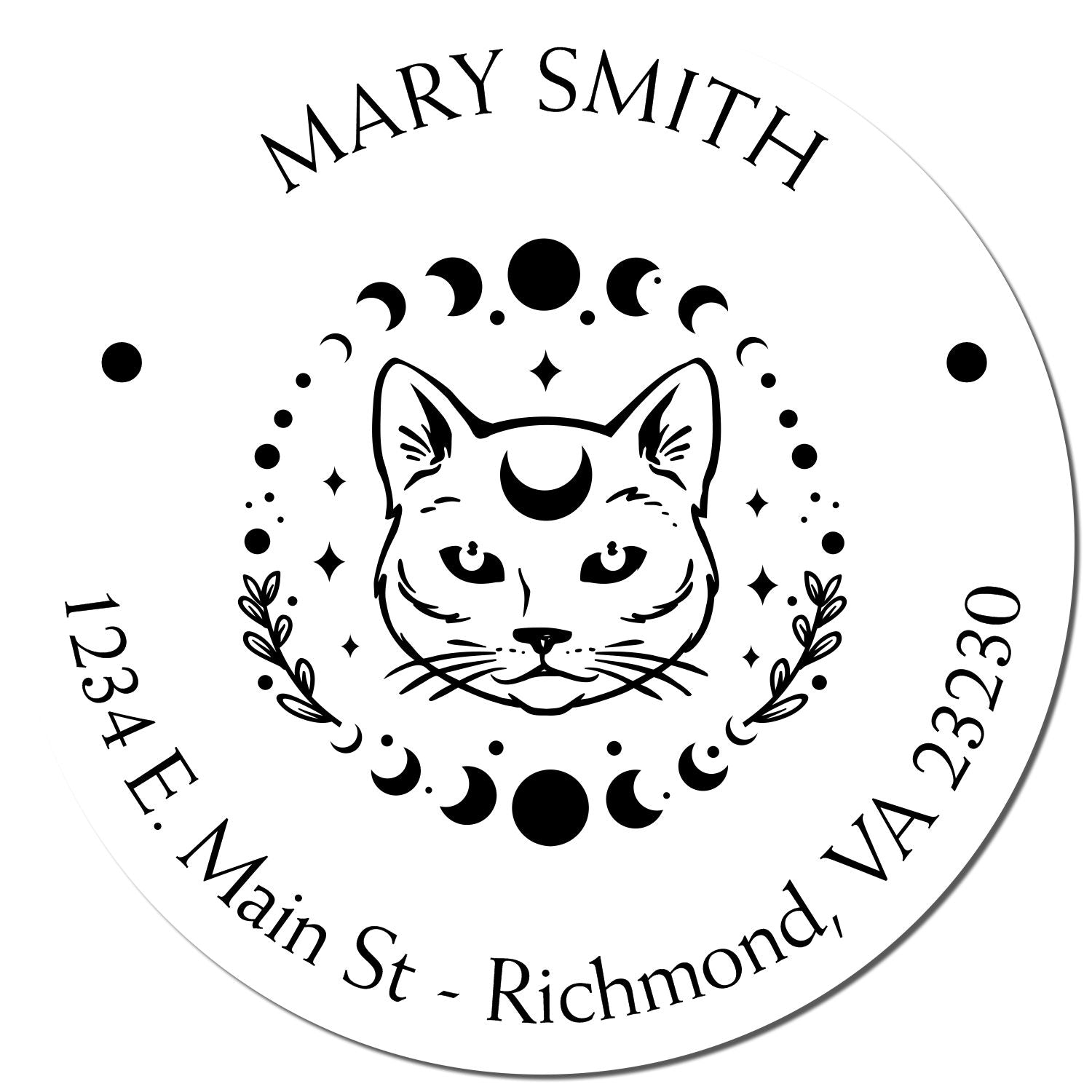 Self-Inking Supernatural Cat Customized Mailing Stamper - Engineer Seal Stamps