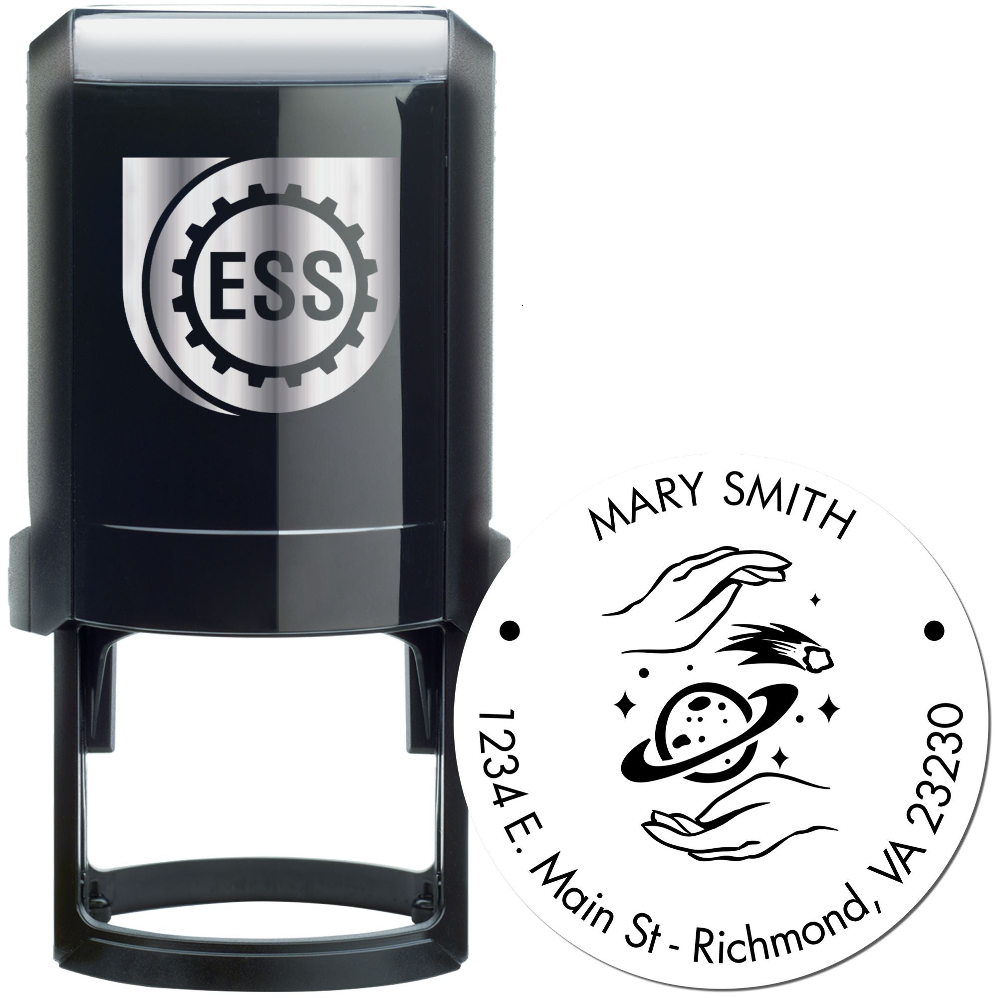 Self-Inking Otherworldly Planets Customized Address Stamper - Engineer Seal Stamps
