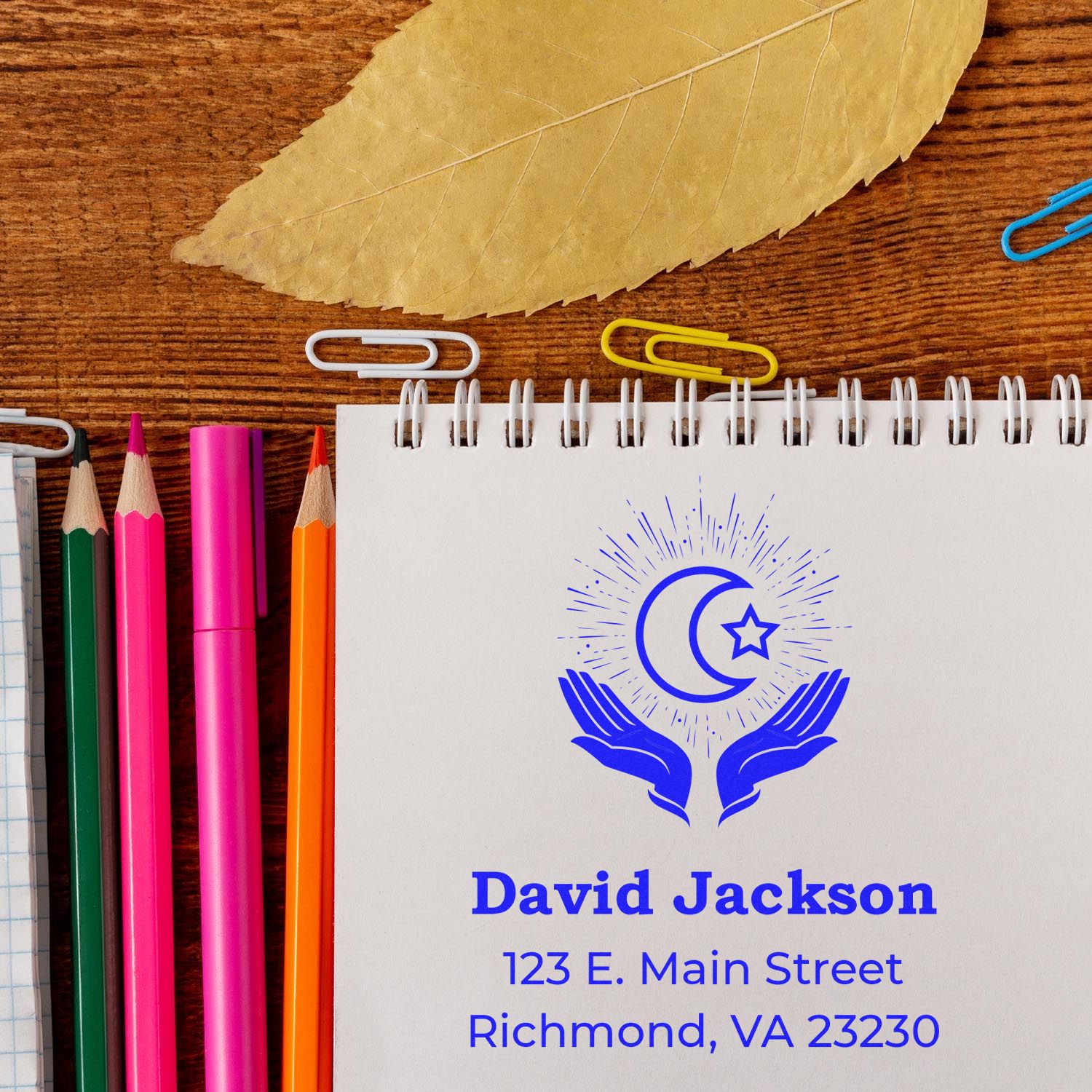 Hands of Prayer Customized Address Stamp - Engineer Seal Stamps