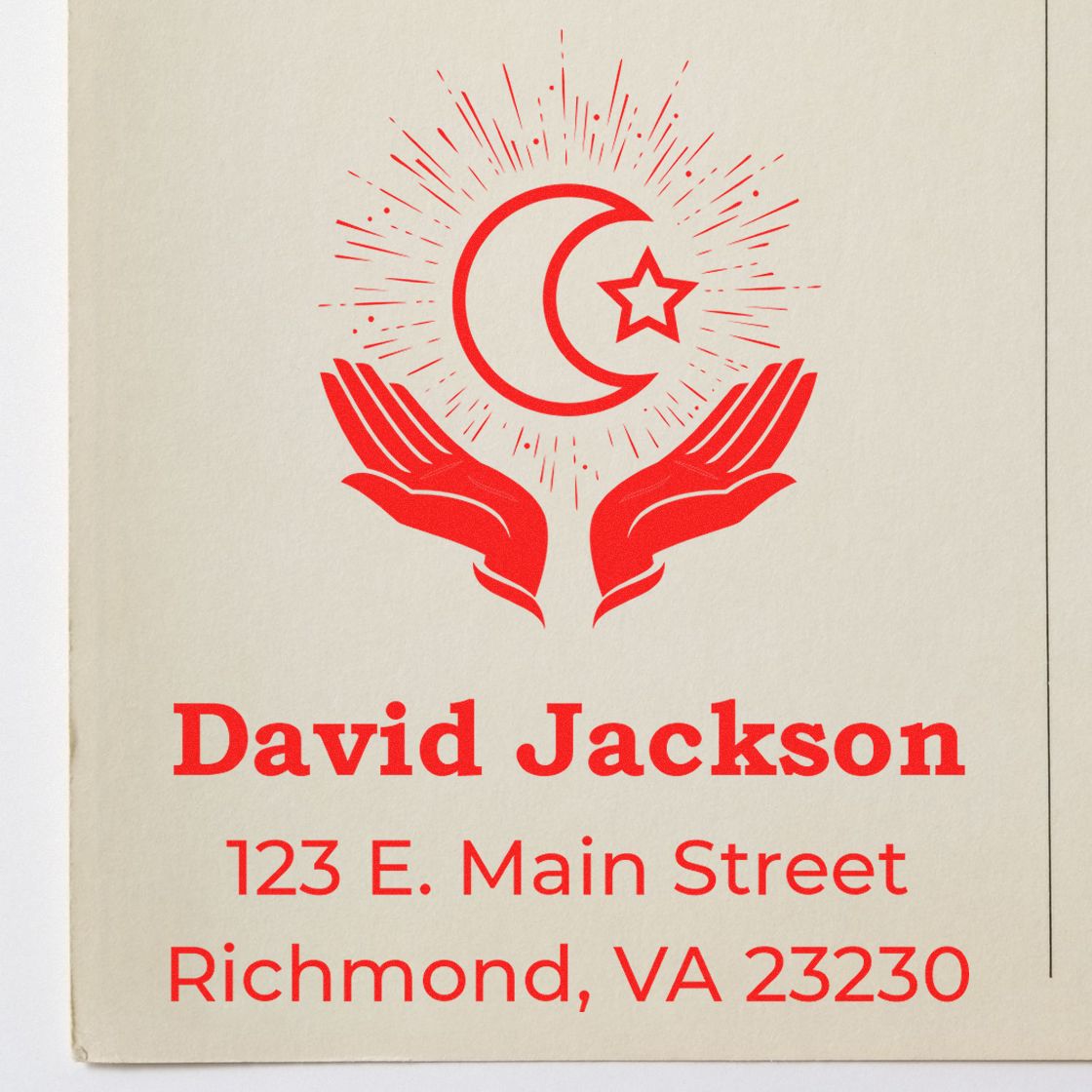 Muslim Hands of Prayer Personalized Home Address Stamp Pre-Inked - Engineer Seal Stamps