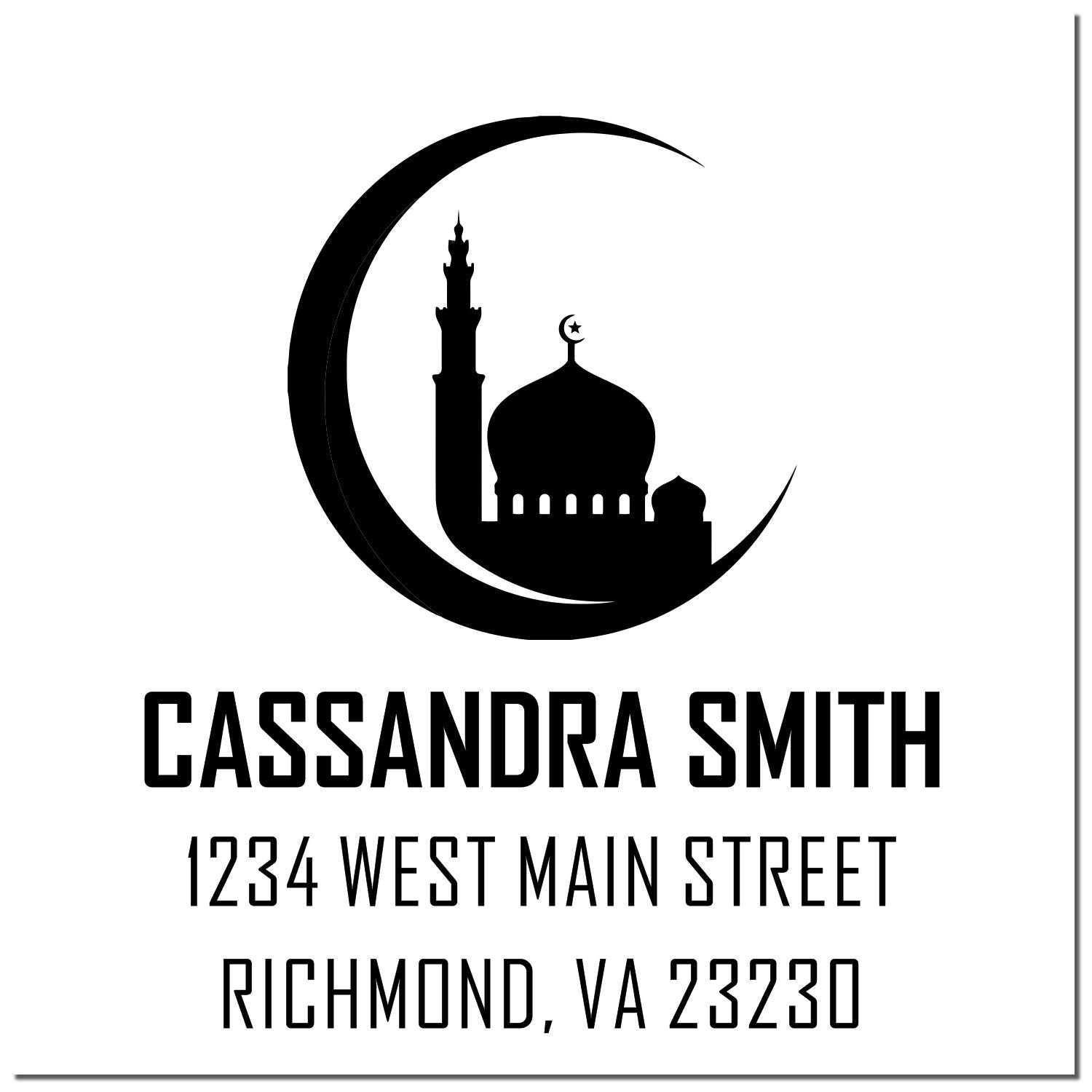 Islamic Holy Crescent Personalized Address Stamp - Engineer Seal Stamps
