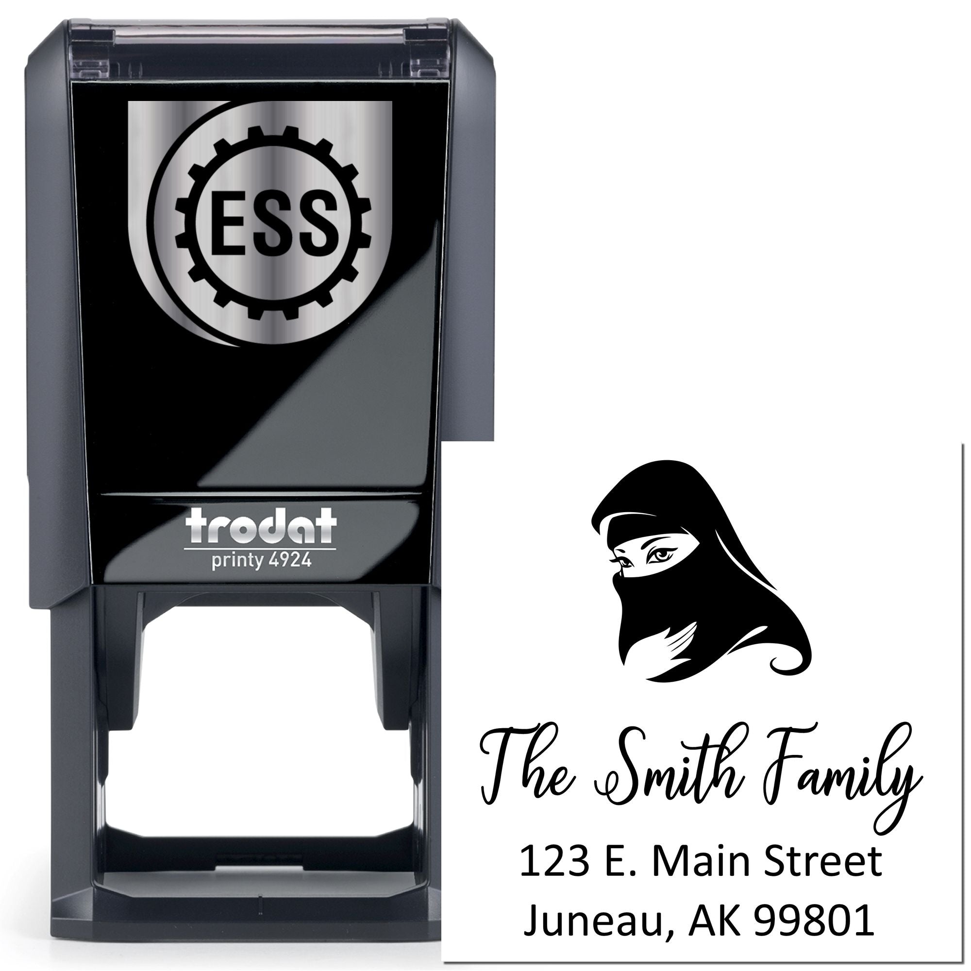 Islamic Intriguing Veil Personalized Address Stamper - Engineer Seal Stamps