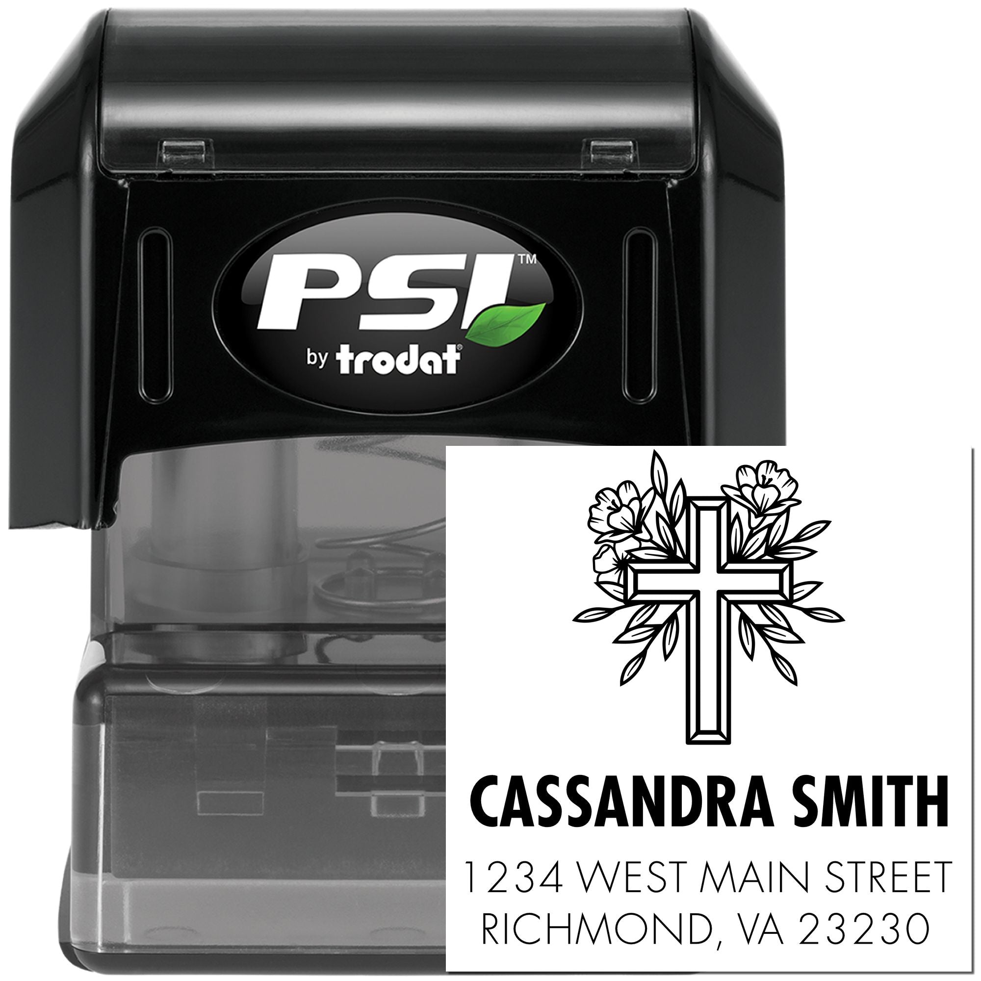 Honored Cross Christian Customized Address Stamp Self-Inking - Engineer Seal Stamps