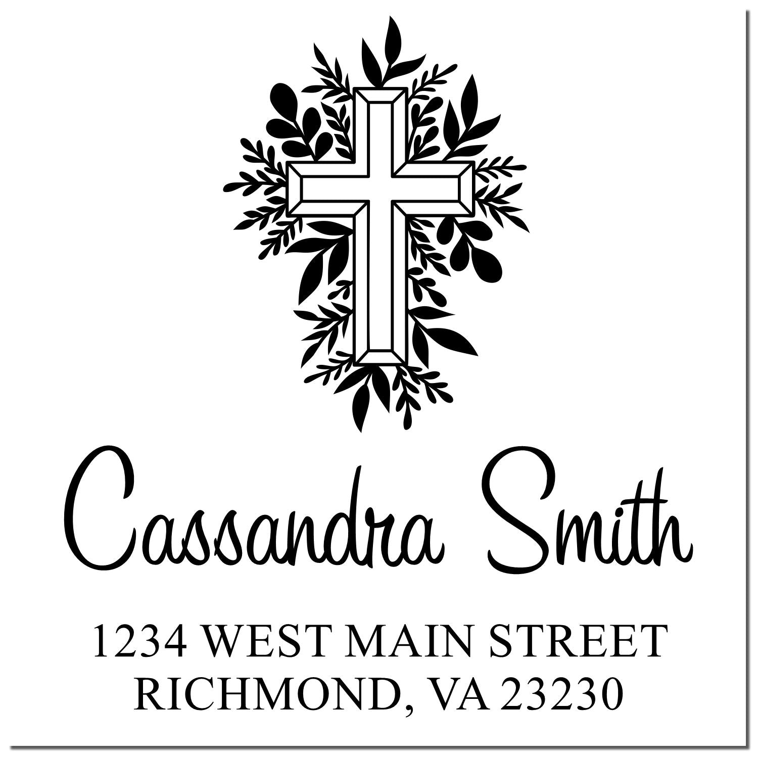 Grand Cross Christian Personalized Return Address Stamper Self-Inking