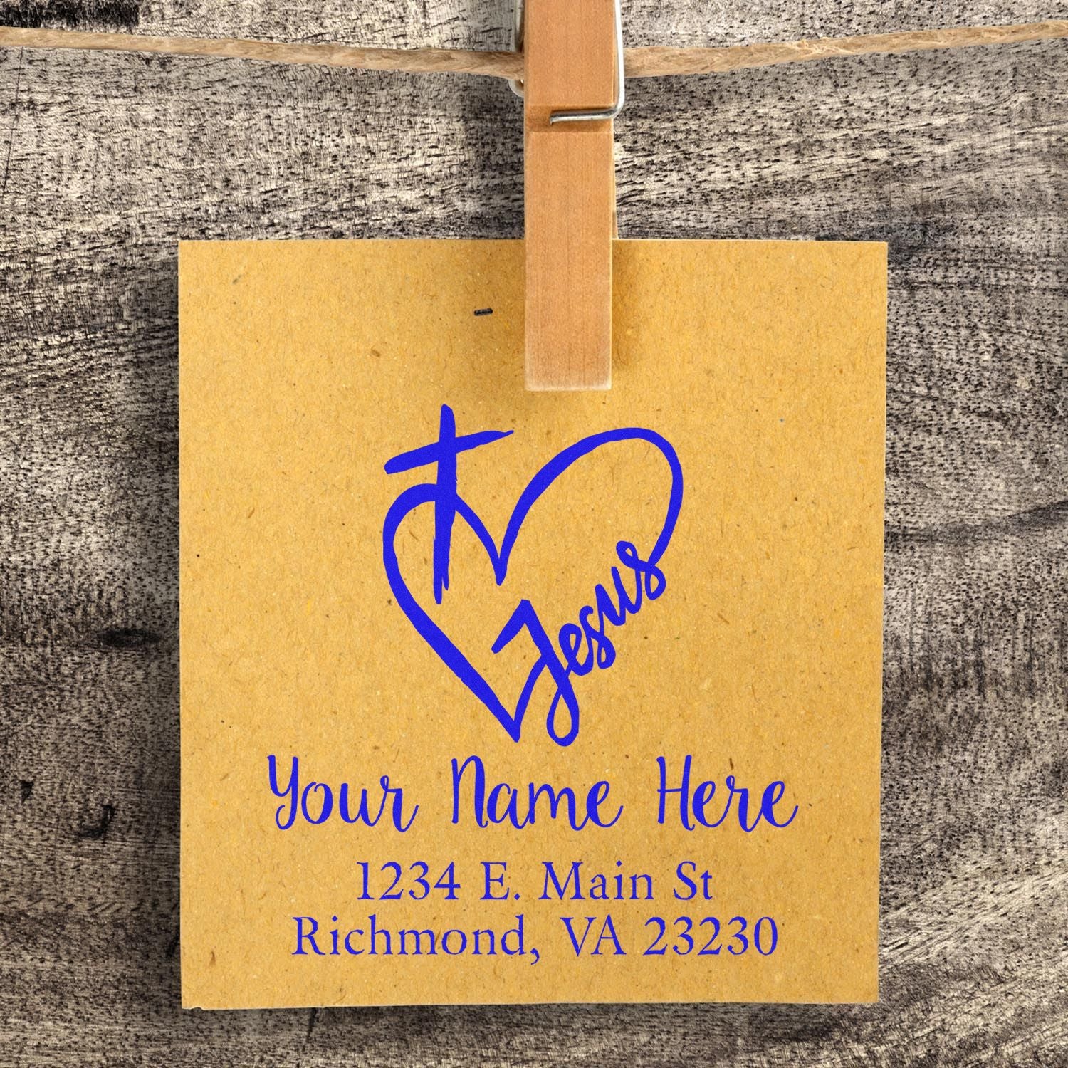 Jesus Loves You Christian Customized Return Address Stamper Self-Inking - Engineer Seal Stamps