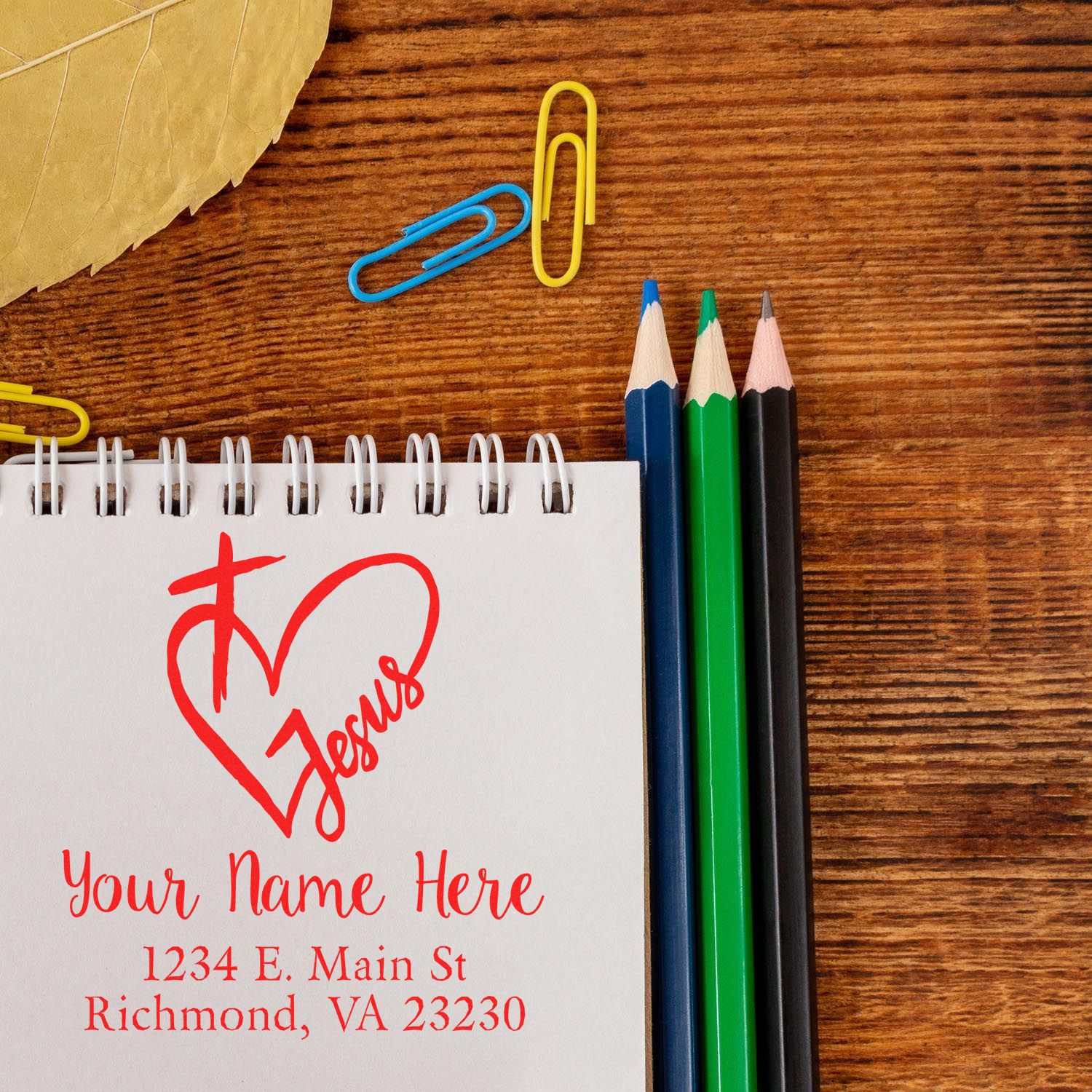 Jesus Loves You Christian Customized Return Address Stamper Self-Inking - Engineer Seal Stamps