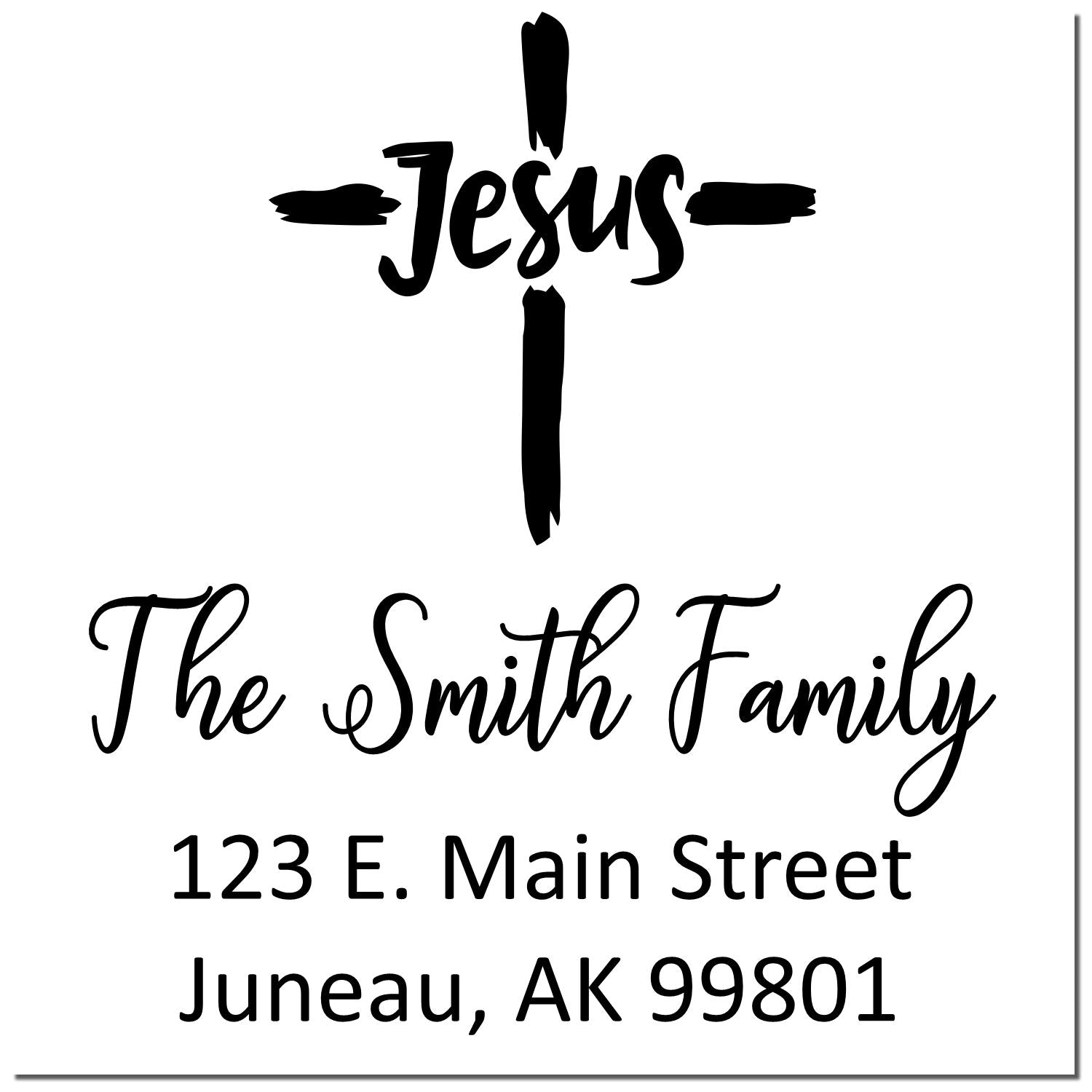 Godly Cross Christian Customized Return Address Stamper Self-Inking - Engineer Seal Stamps