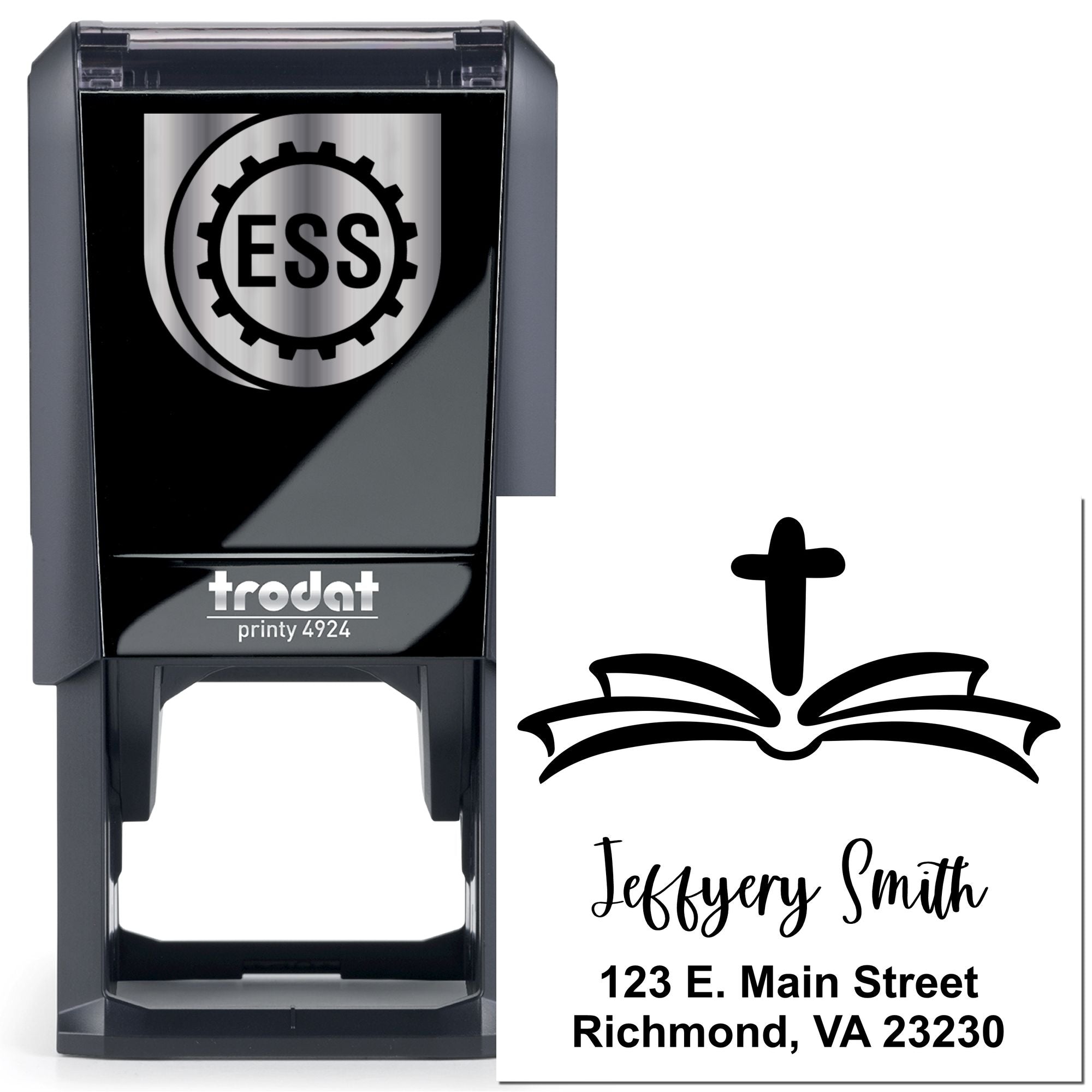 Pure Cross Christian Customized Address Stamper Self-Inking - Engineer Seal Stamps