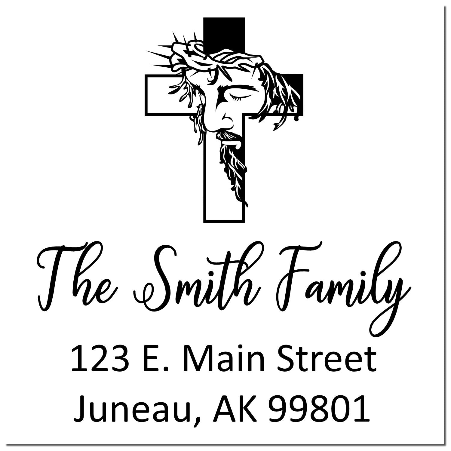 Divine Cross Christian Customized Address Stamp Self-Inking - Engineer Seal Stamps
