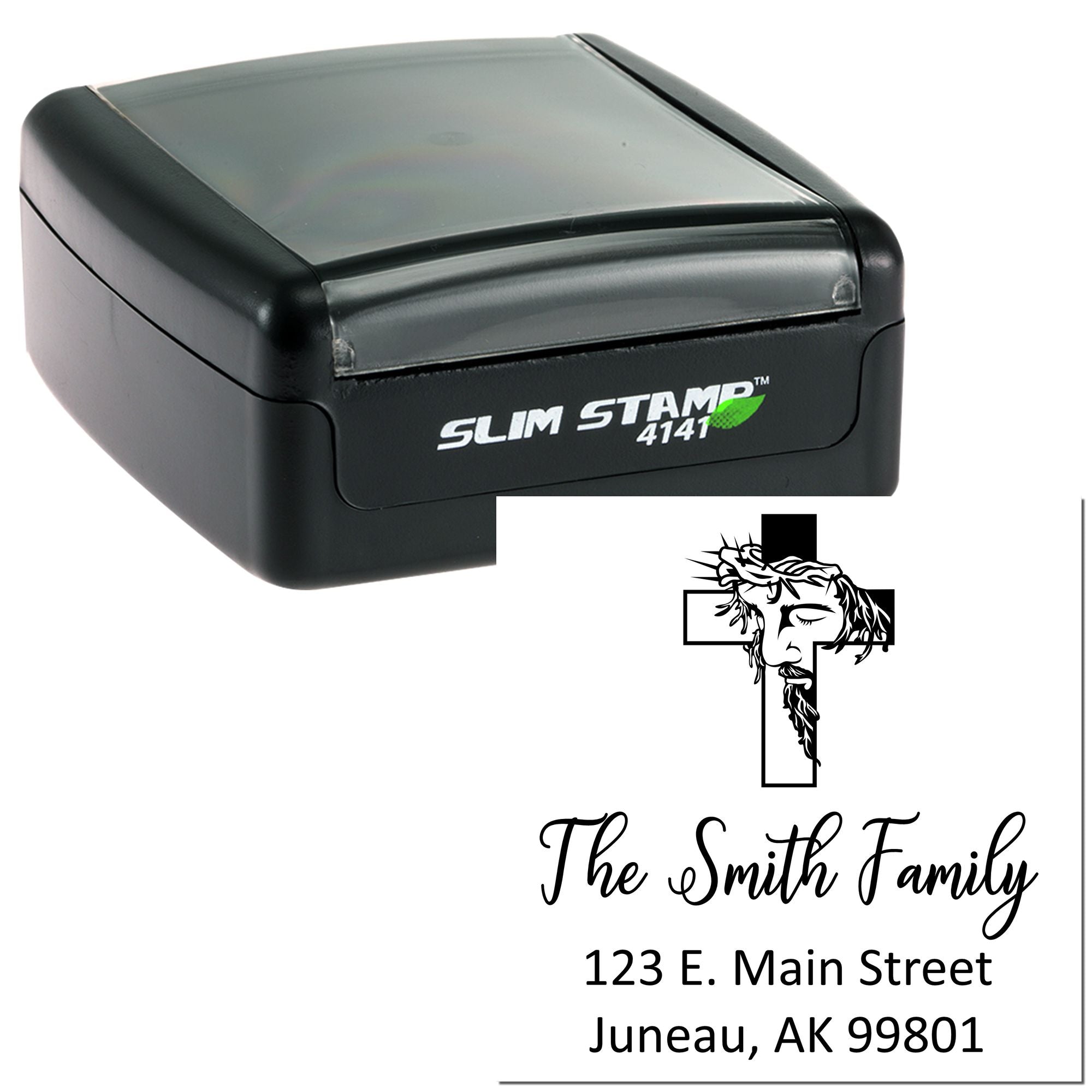 Divine Cross Christian Home Address Stamp Self-Inking - Engineer Seal Stamps