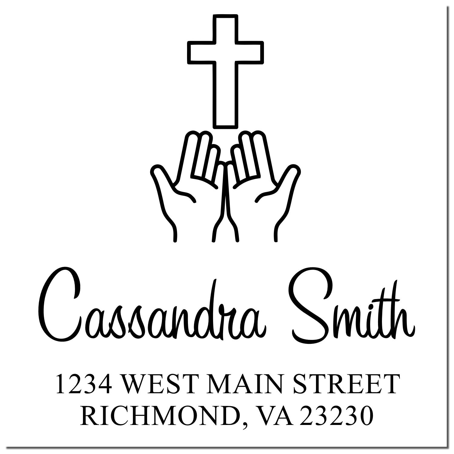 Reverent Cross Christian Home Address Stamper Self-Inking - Engineer Seal Stamps