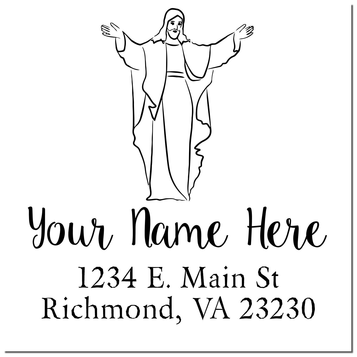 Inviting Jesus Christian Return Address Stamper Self-Inking - Engineer Seal Stamps