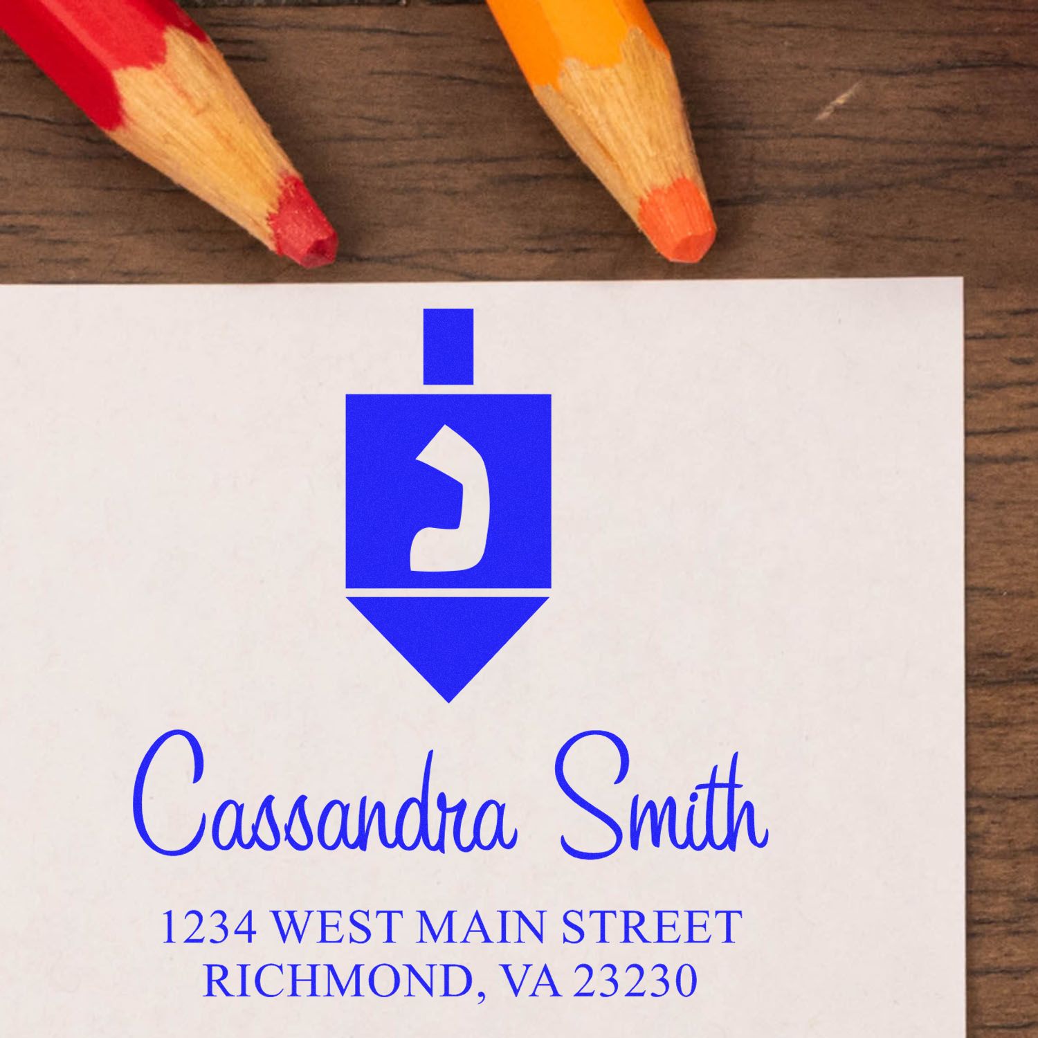 Gaming Dreidel Self-Inking Customized Mailing Stamper - Engineer Seal Stamps