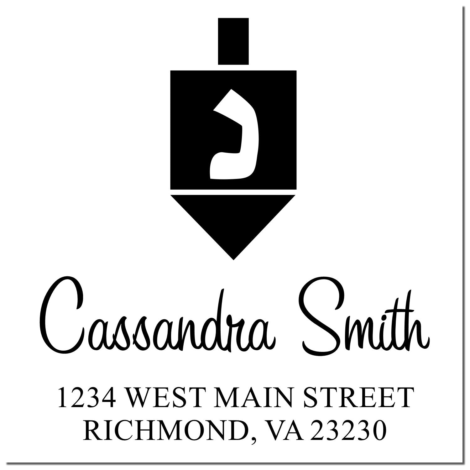 Jewish Gaming Dreidel Customized Return Address Stamper - Engineer Seal Stamps