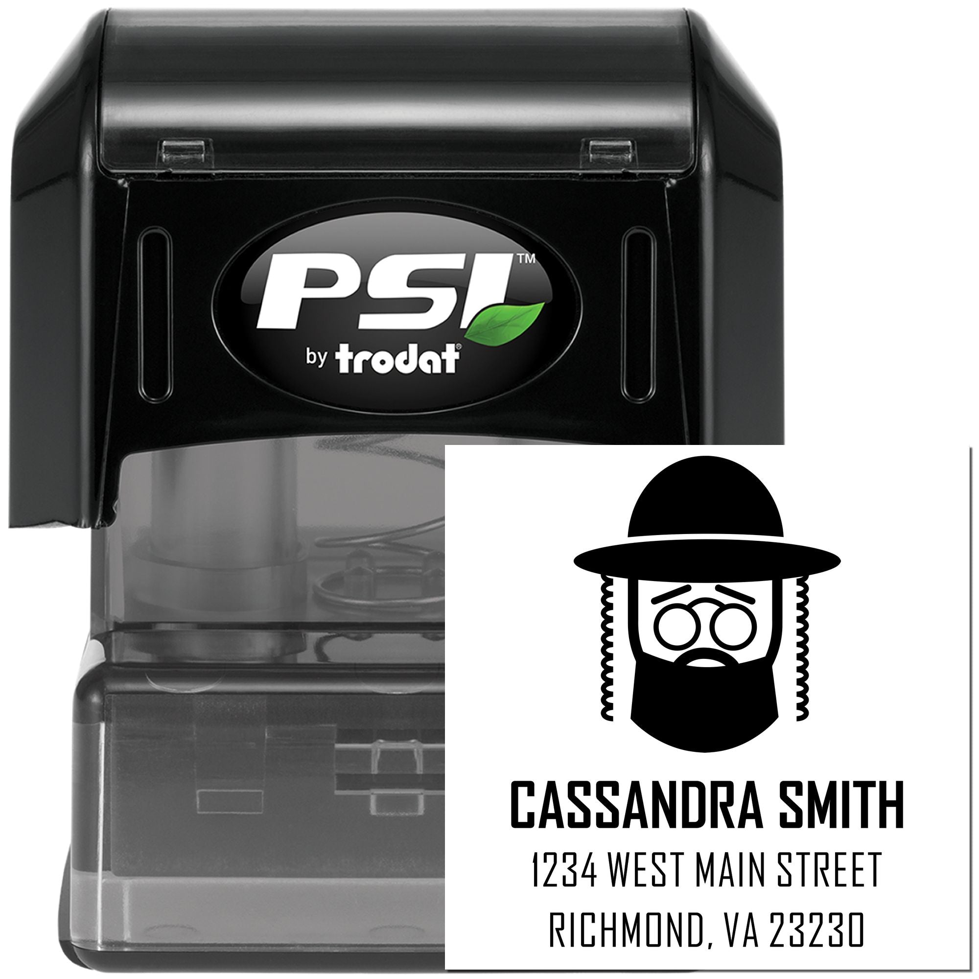 Jewish Reverent Rabbi Personalized Address Stamp - Engineer Seal Stamps