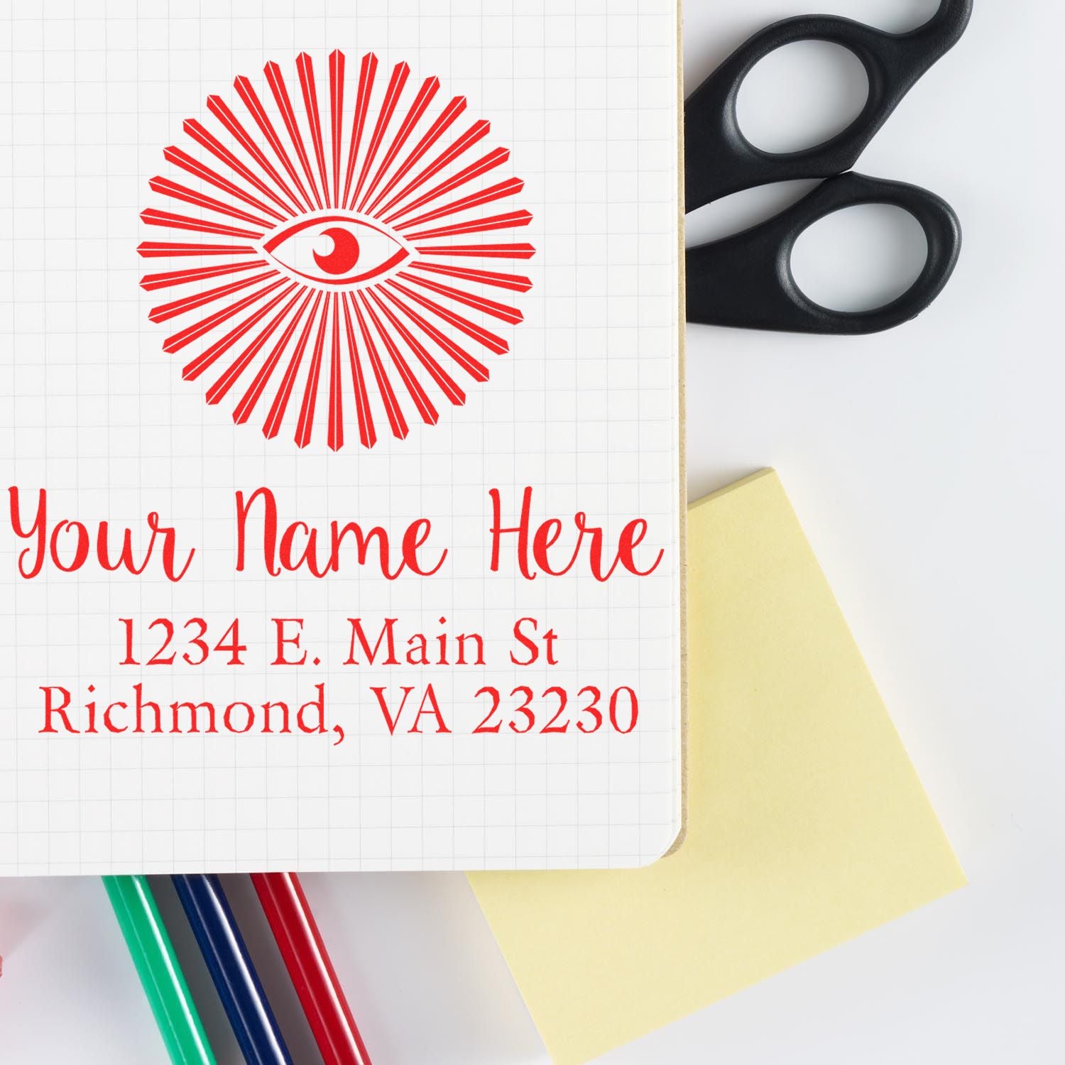 Masonic Veiled Masons Self-Inking Personalized Return Address Stamp - Engineer Seal Stamps