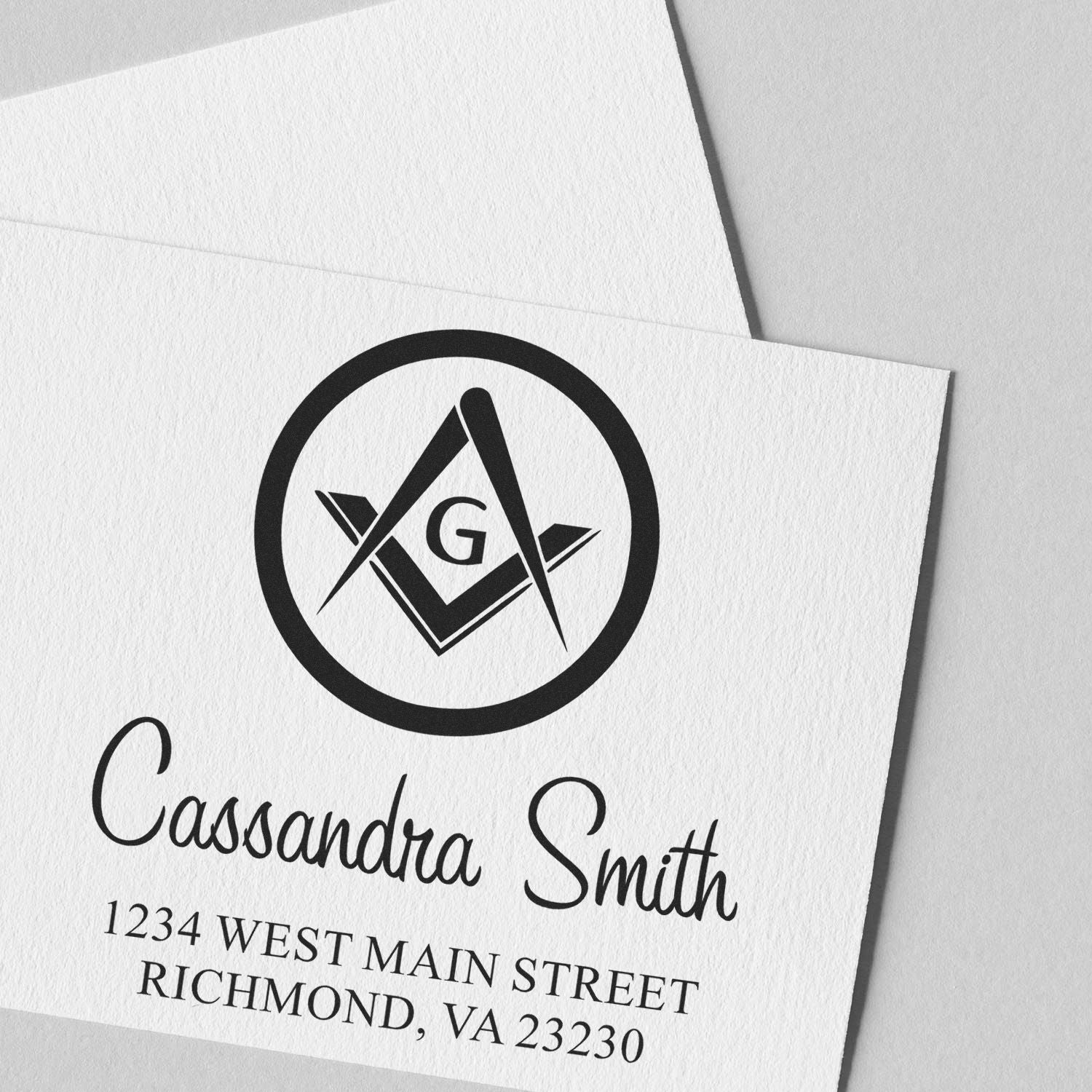 Enigmatic Masonic Name And Address Stamp - Engineer Seal Stamps