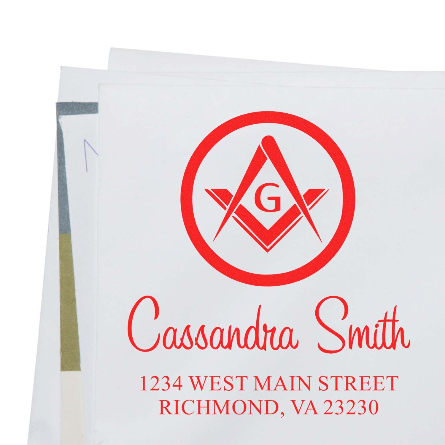 PSI Masonic Enigmatic Masonic Customized Home Address Stamp - Engineer Seal Stamps