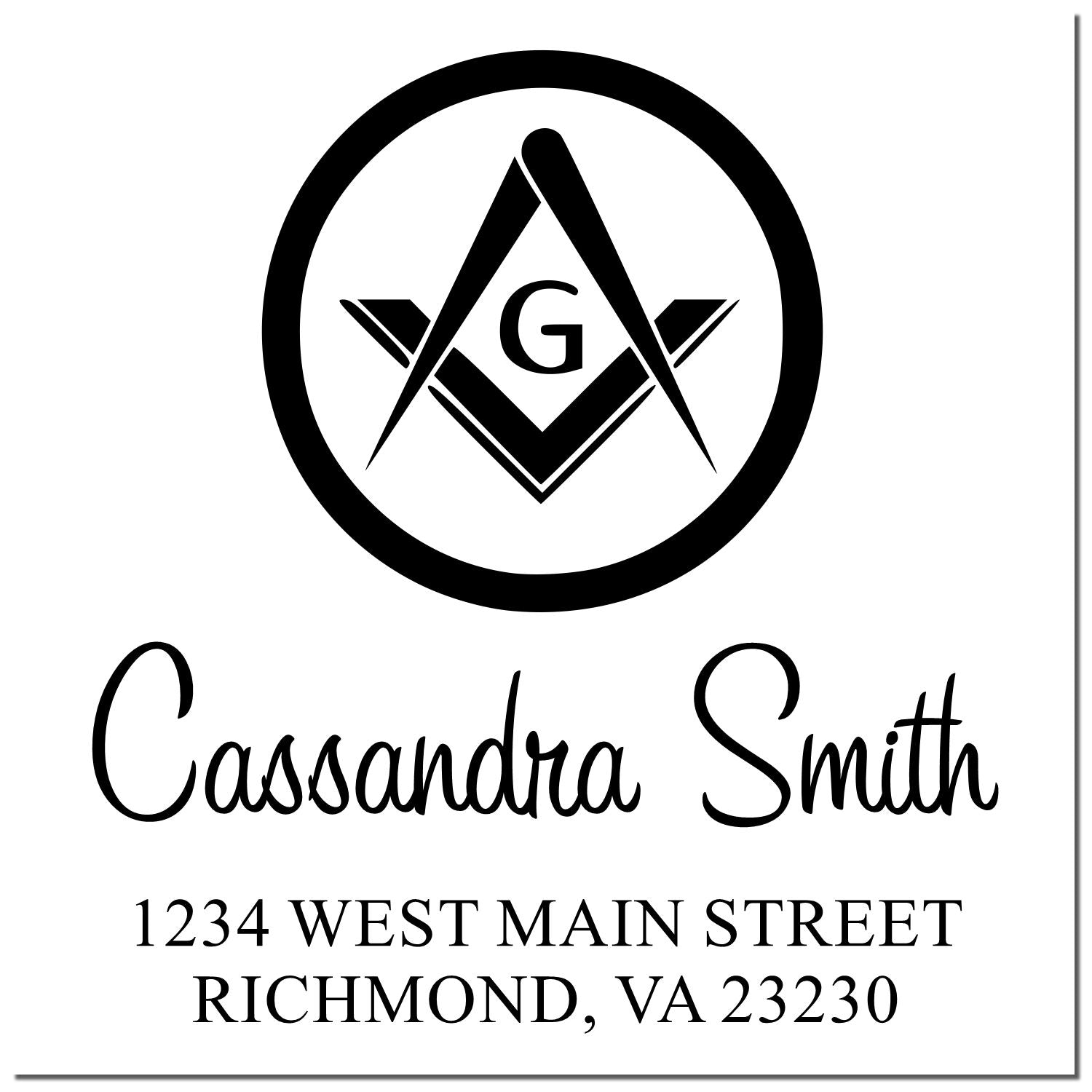 Enigmatic Masonic Name And Address Stamp - Engineer Seal Stamps