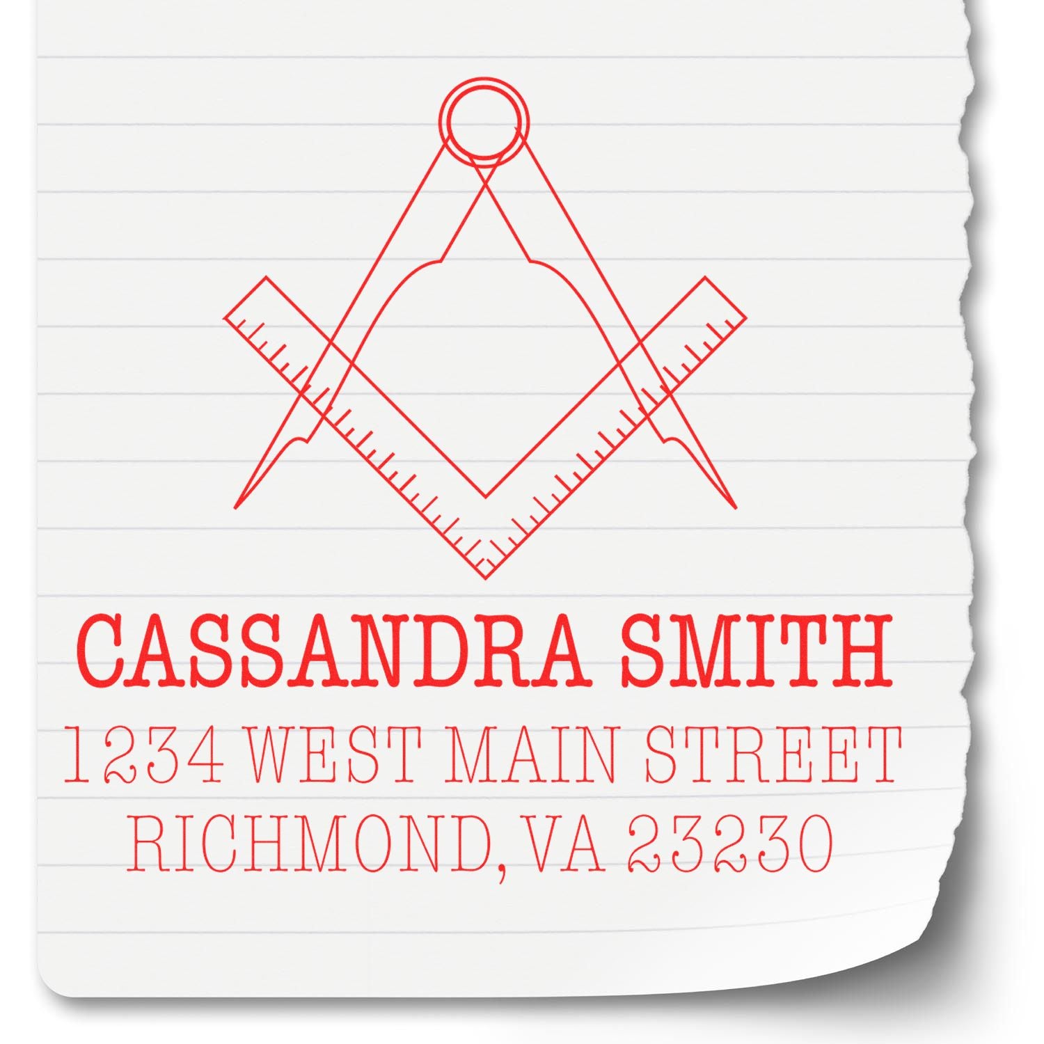 Secretive Masons Return Address Stamper - Engineer Seal Stamps