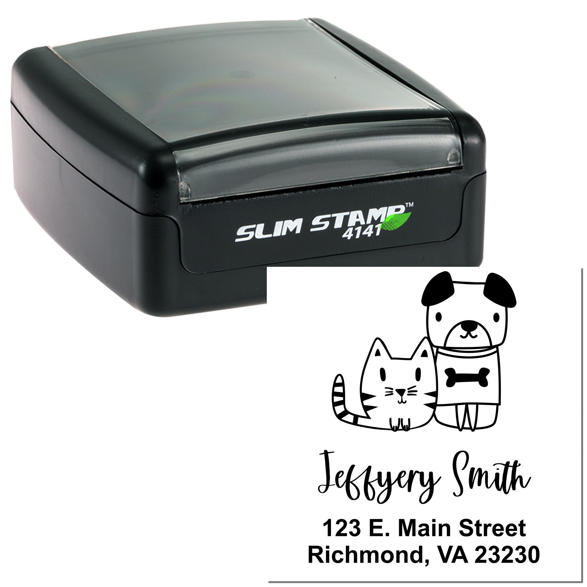 Portable Dynamic Duo Name And Address Stamp Pre-Inked - Engineer Seal Stamps