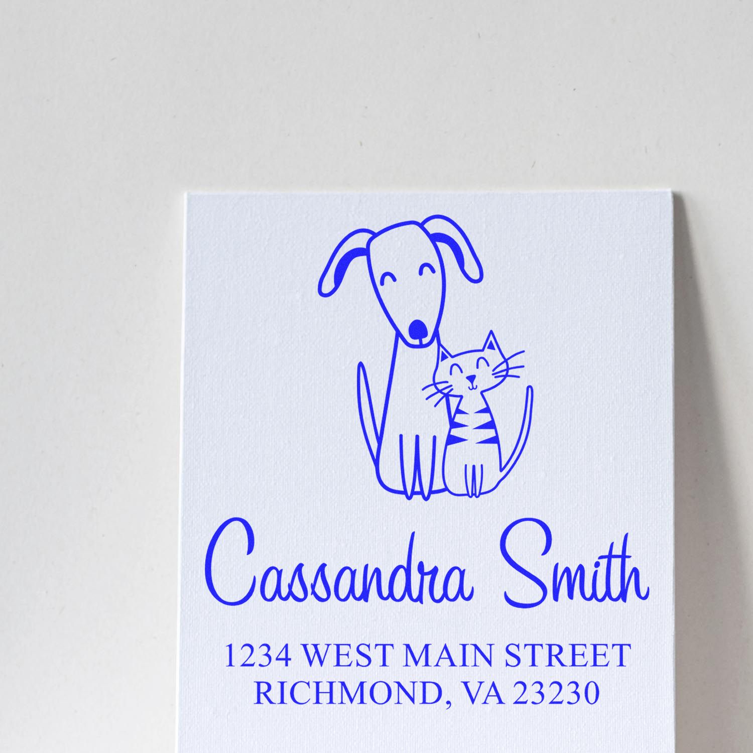 PSI Pre-Inked Whimsical Pets Adorable Pair Customized New Home Stamp - Engineer Seal Stamps