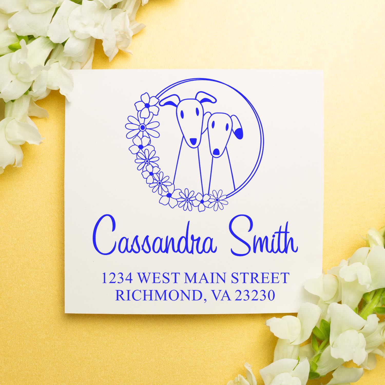 Portable Cute Couple Return Address Stamp Pre-Inked