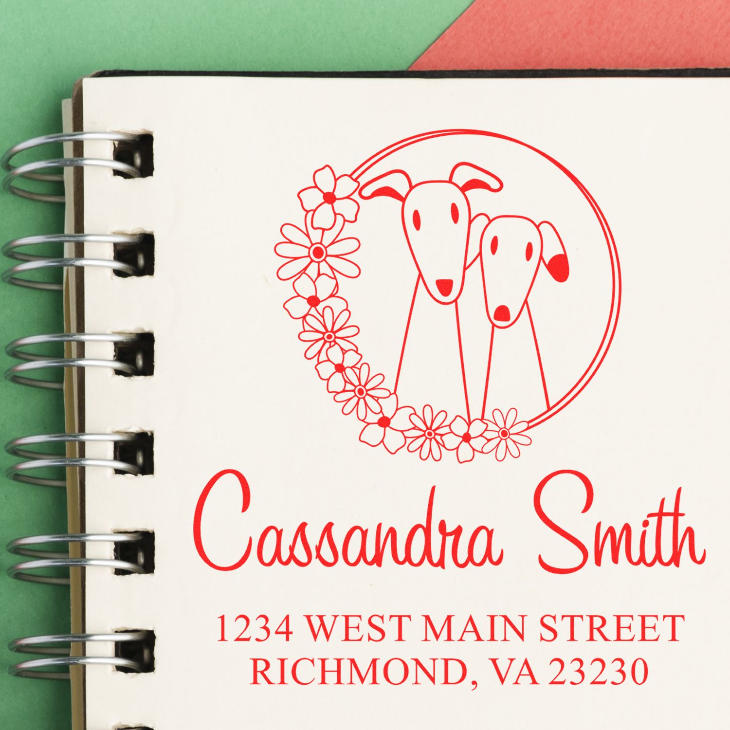 Portable Cute Couple Return Address Stamp Pre-Inked