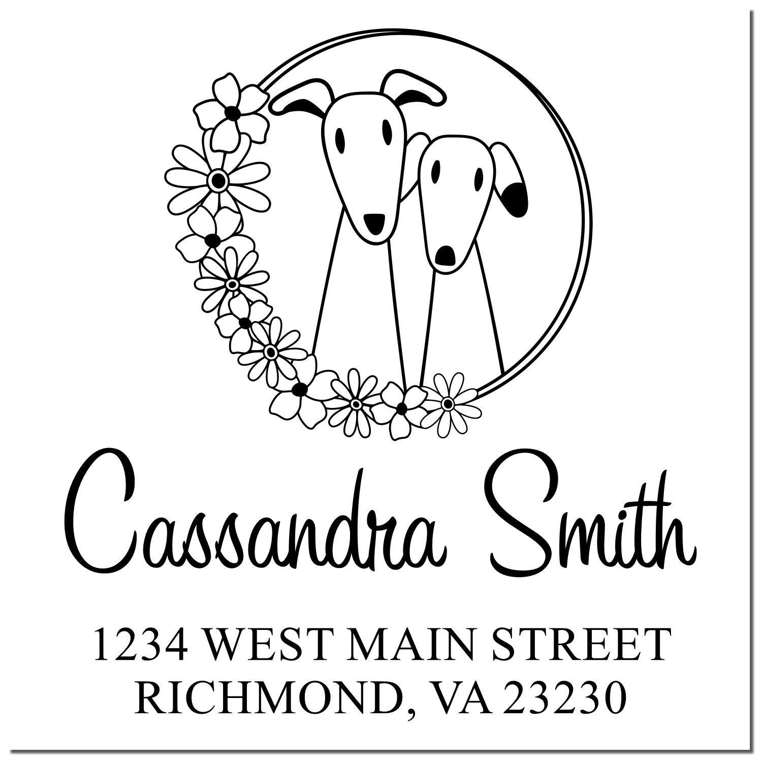 Portable Cute Couple Return Address Stamp Pre-Inked