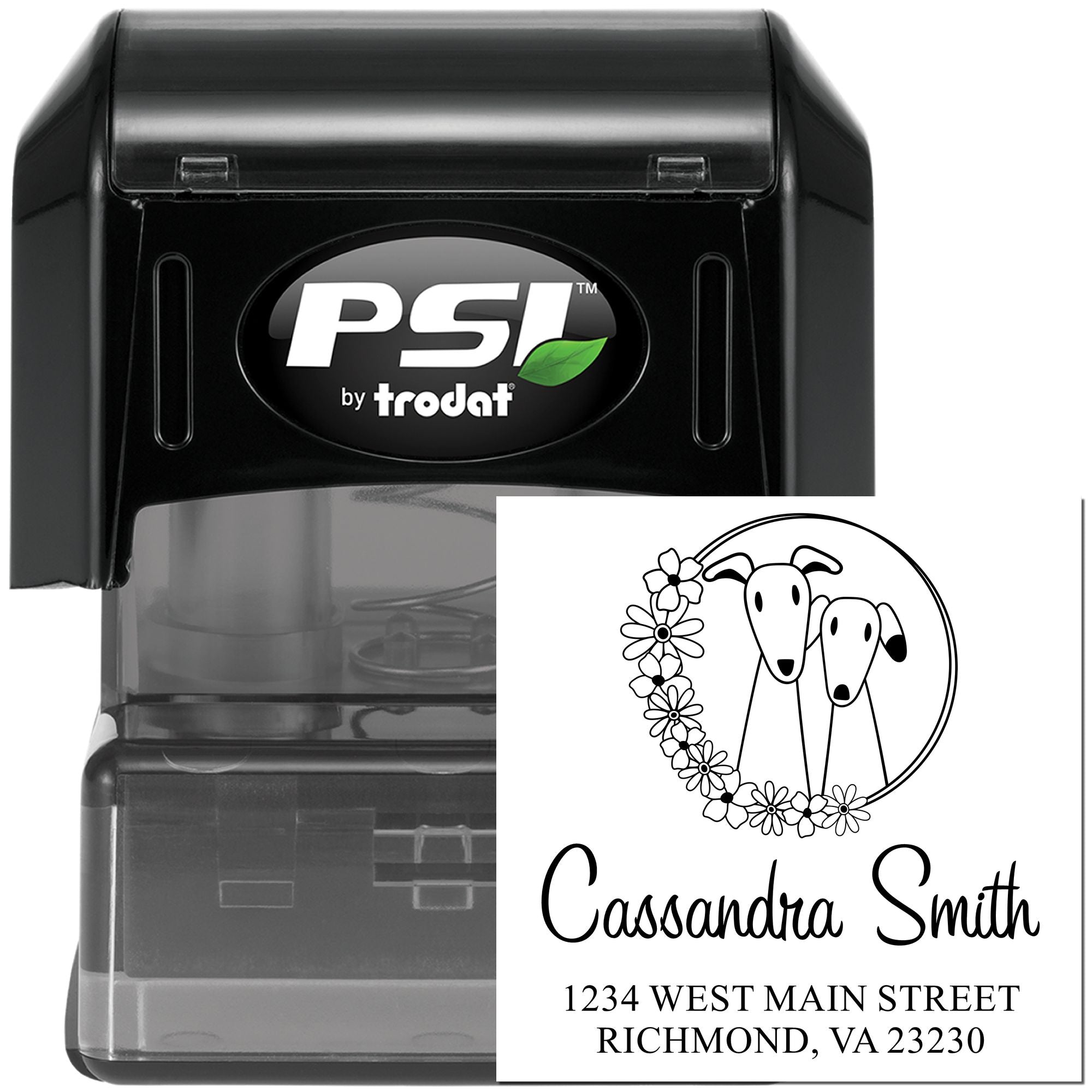 PSI Pre-Inked Whimsical Pets Cute Couple Customized New Home Stamper - Engineer Seal Stamps
