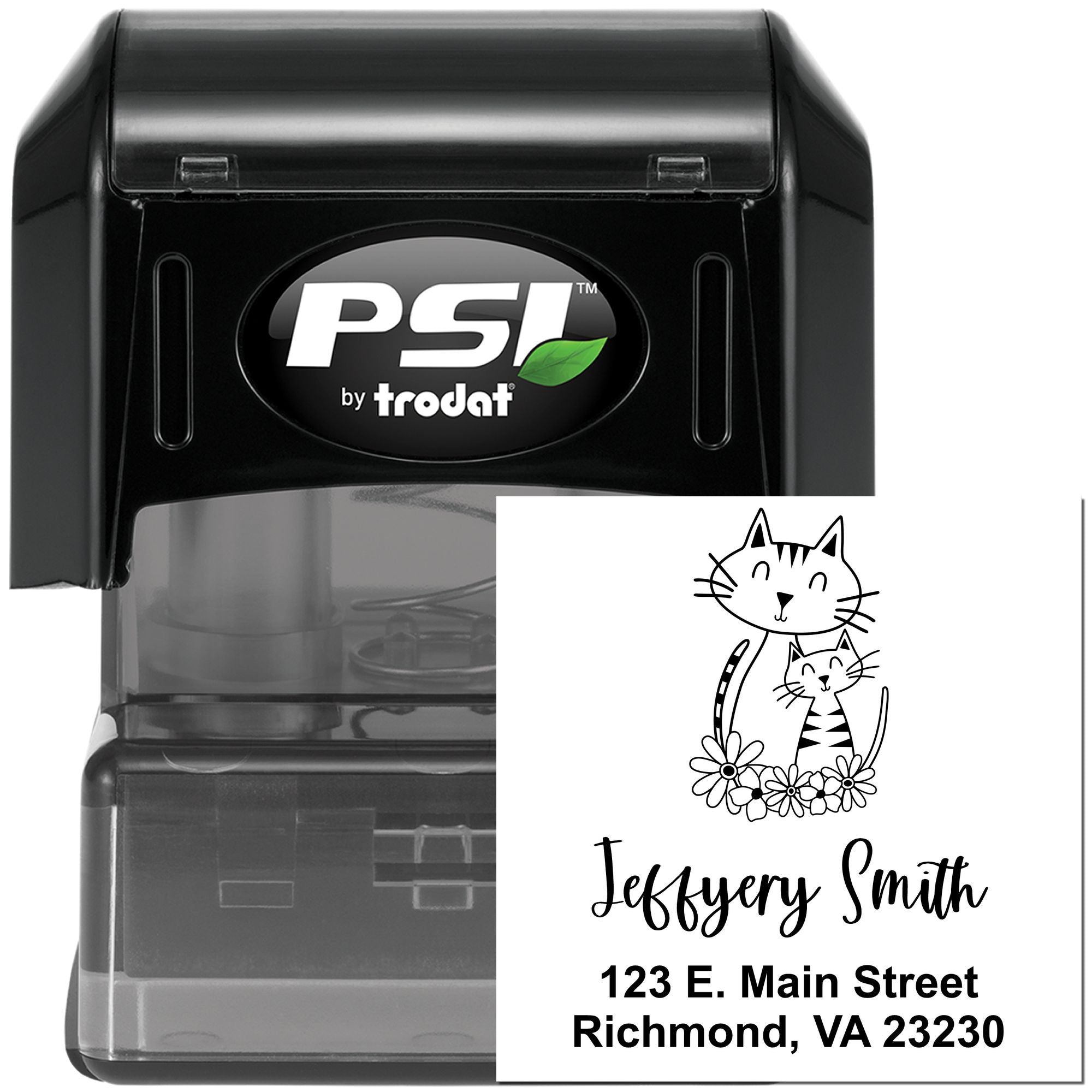 PSI Pre-Inked Whimsical Pets Cozy Cats Mail Stamp - Engineer Seal Stamps